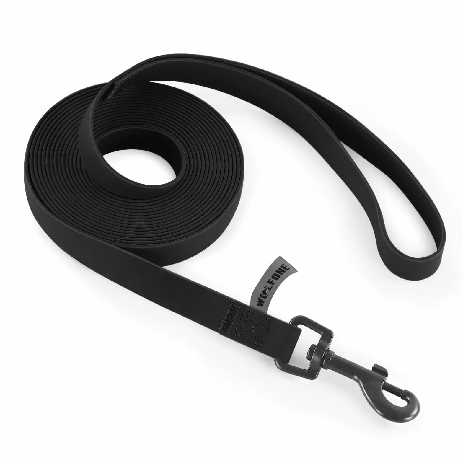 Wolfone Guinzaglio per cani da addestramento impermeabile Guinzaglio robusto resistente allo sporco e agli odori per cani di taglia piccola, media e grande. Nero 1,5m