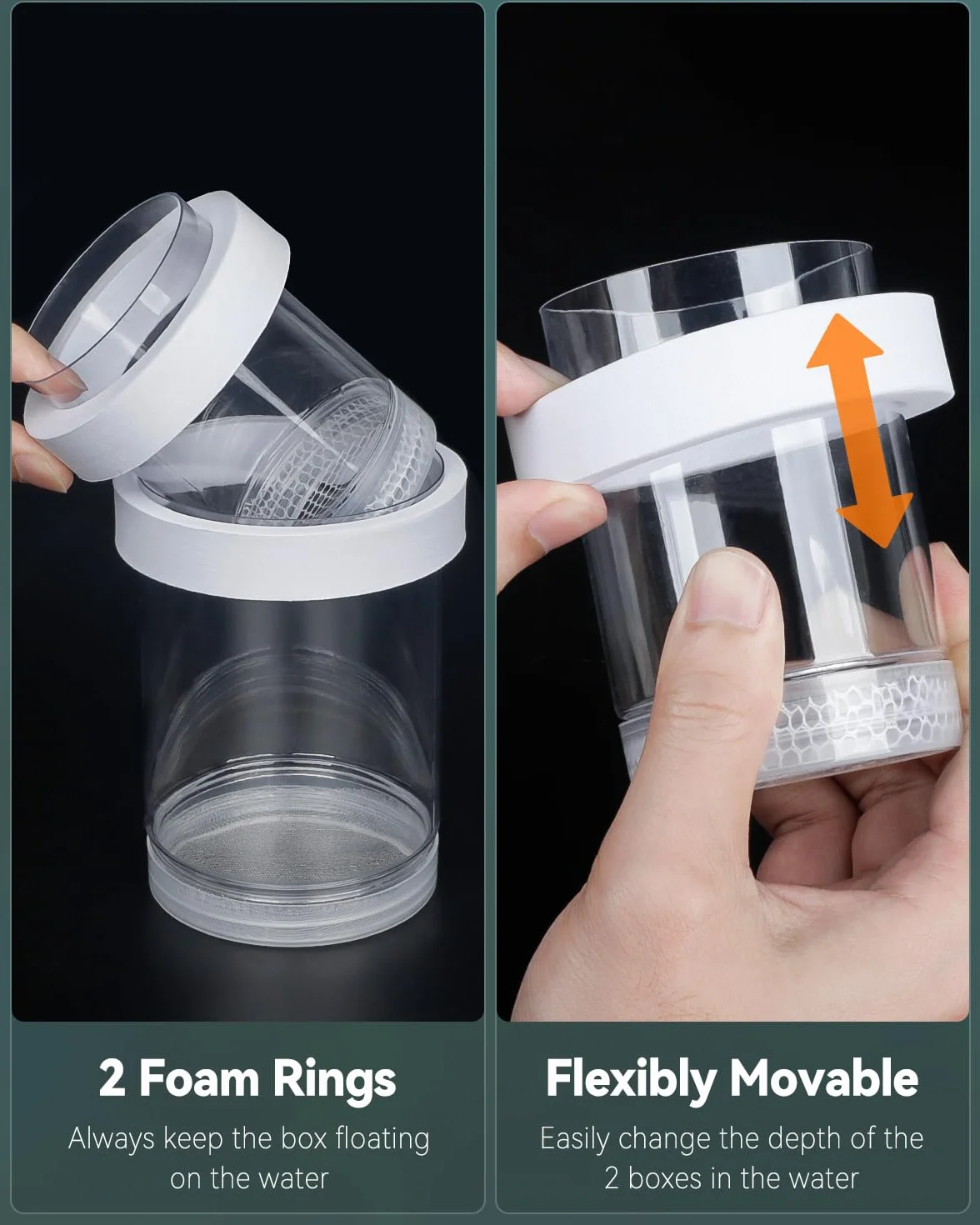 Pawfly Scatola per Riproduzione per Acquario, Box Galleggiante per Guppy, Separatore per Avannotti, Incubatrice in Plastica per Gamberetti, Betta e Pesce Pagliaccio, Medio