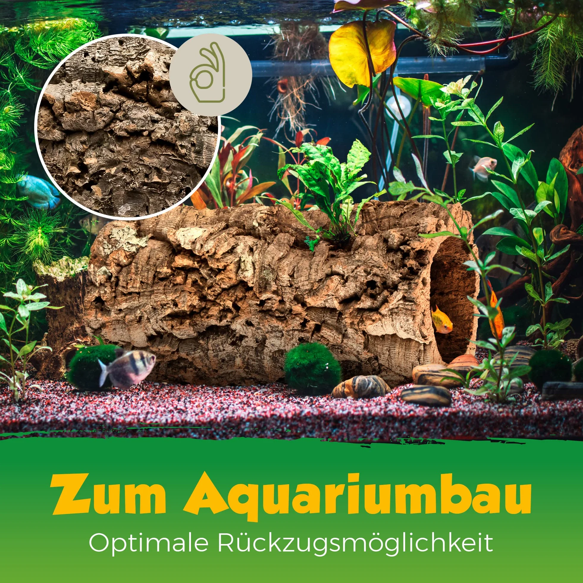 Kork-Deko Tubi Sughero 30 cm Altezza Interna 11-14 cm