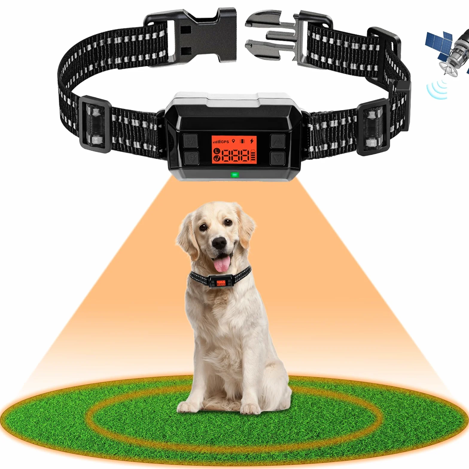 Recinto senza fili a prova di perdite, recinto per cani con GPS da esterno, GPS per cani potenziato con nuovo chip GPS intelligente, collare per cani con GPS impermeabile IPX7, fino a 1000m di raggio