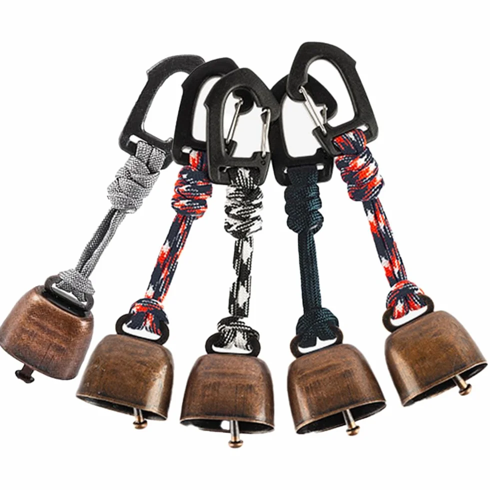 Set di campane anti-orso, campane per orso, per escursioni, anti perdite, campane d'orso, fischietto di sicurezza per campeggio, escursioni, attività all'aperto, 5 pezzi