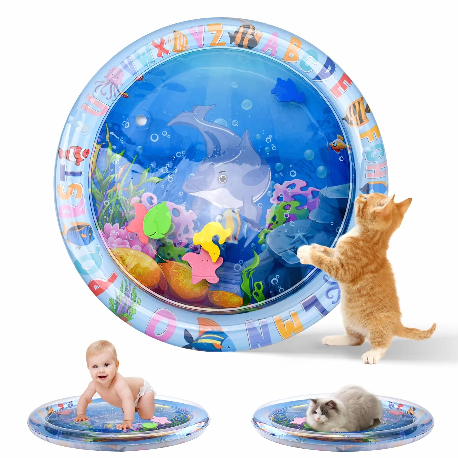 Tappeto Acqua Gatto, Tappeto d’acqua Sensoriale e Gonfiabile per Gatti – Qualità Addensata, Raffreddante, Interattivo per Gatti e Cani