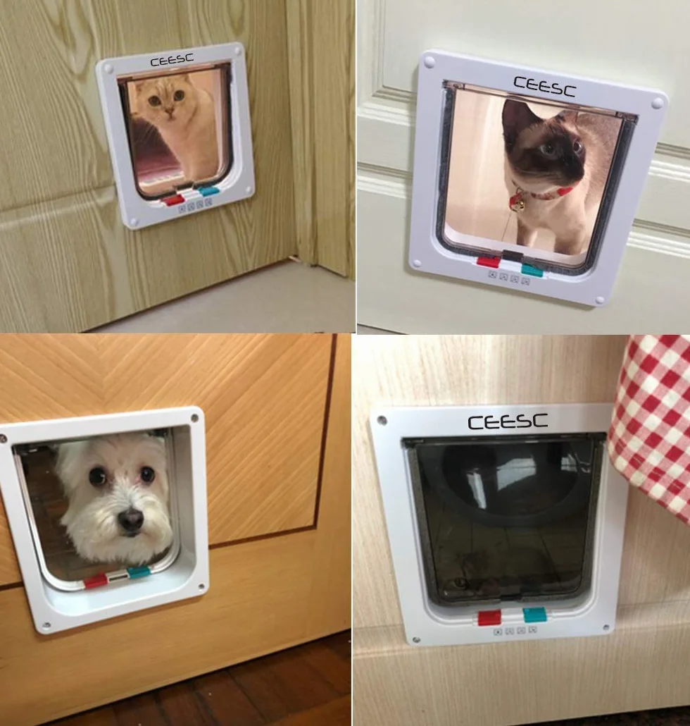 CEESC Grande gattino chiusura a 4 vie per gatti e cani piccola circonferenza <63 cm 28 x 24,9 cm