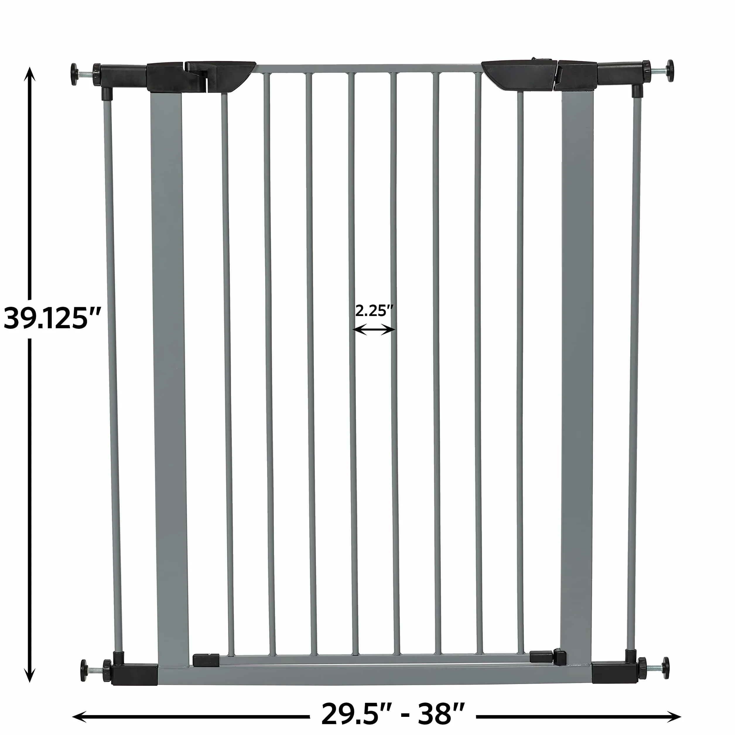 Cancello per animali domestici in acciaio 99 cm 96,5 cm grigio chiaro