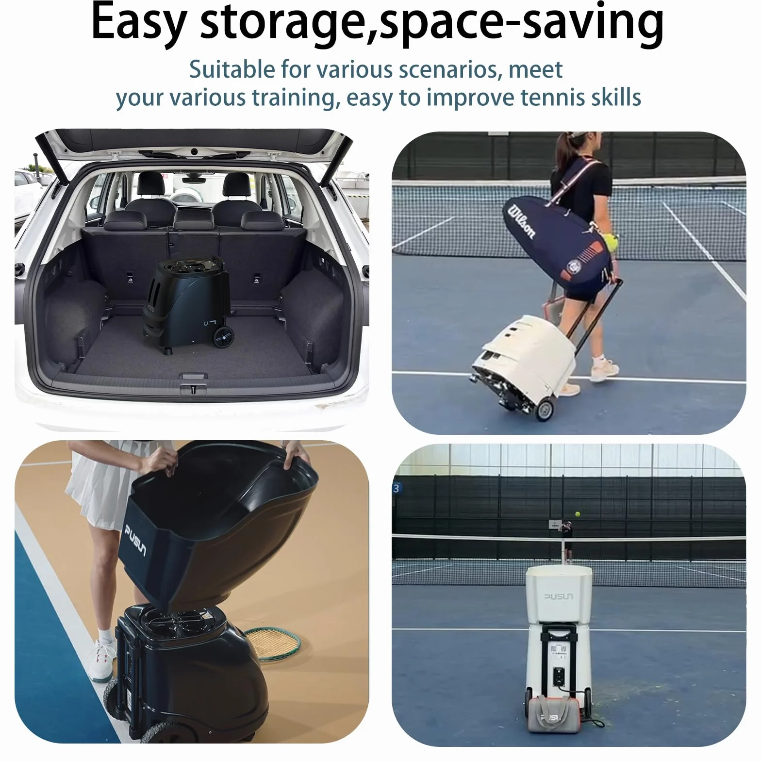 PT Smart PRO Padel Ball Machine, App-Controlled, Portable Ball Launcher, 20 Landing Points, 3-40m Range