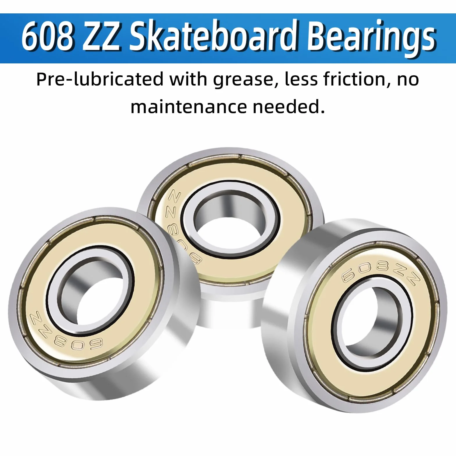 Cuscinetti a sfera 608 ZZ 8x22x7 mm doppia schermatura metallo 40 pezzi