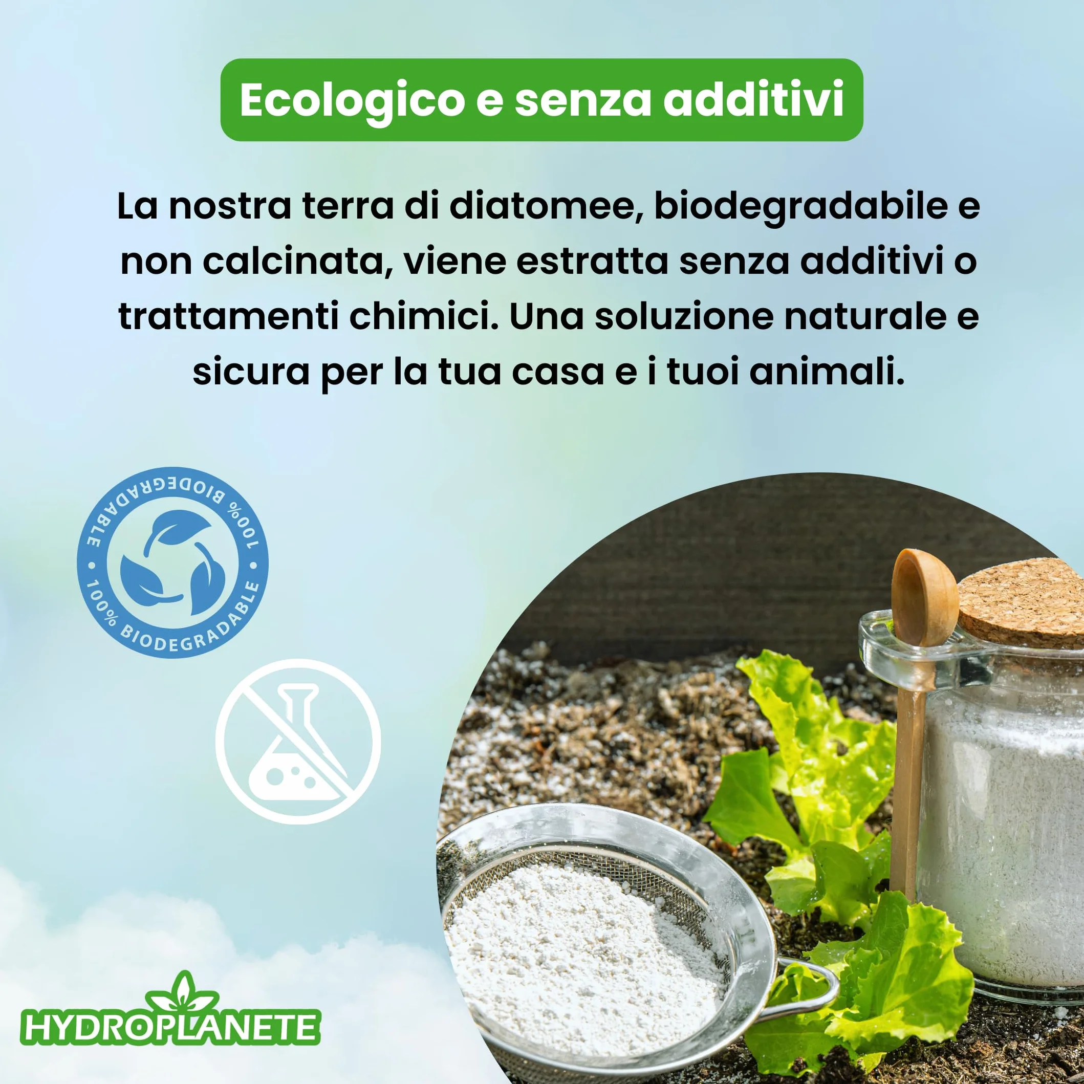 Terra di diatomee grigia multiuso | Polvere alimentare e igiene animale | Senza additivi e 100% naturale | Prodotto in Francia | Disponibile da 350 g a 25 kg | Hydroplanete (3 kg)