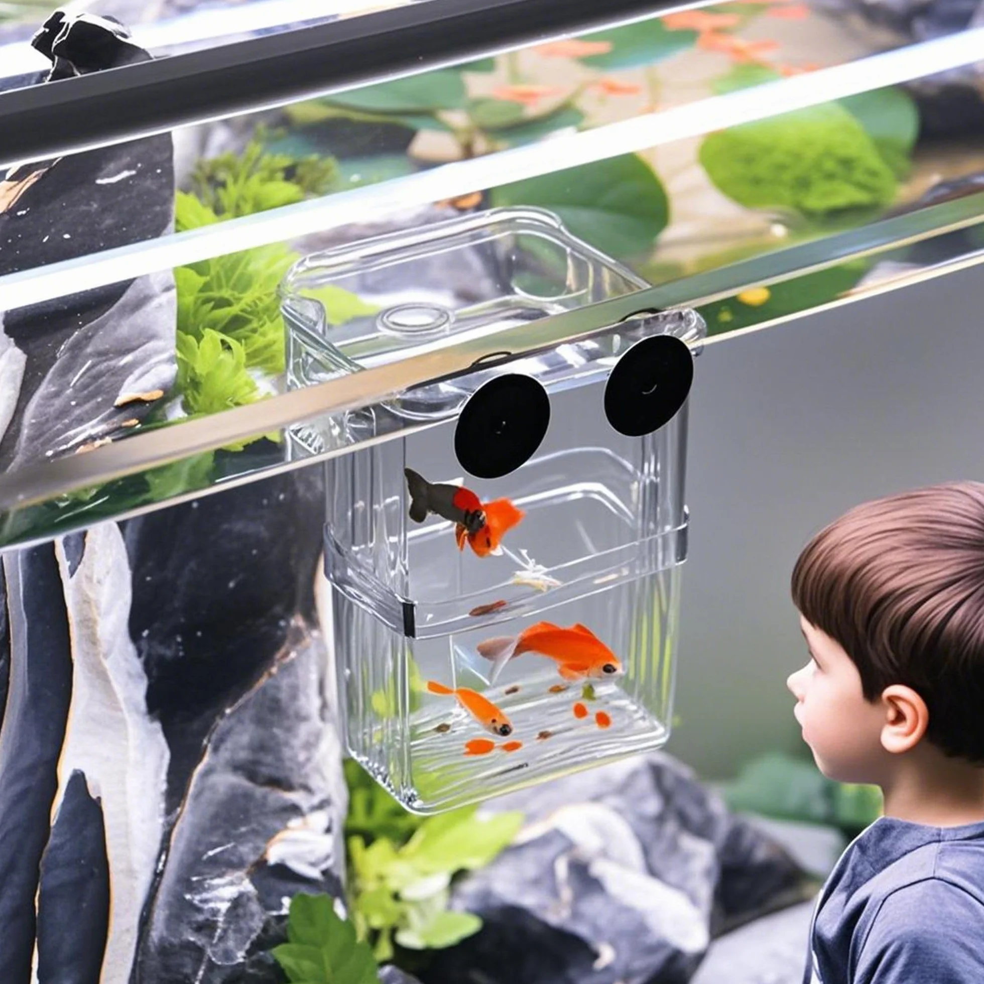 Contenitore Per Allevamento Pesci Per Acquario, Incubatore Galleggiante In Plastica, Serbatoio Di Pesce Allevamento Scatola, Con Ventose, Per Gamberetti, Pesci Pagliaccio,Aggressivi Feriti