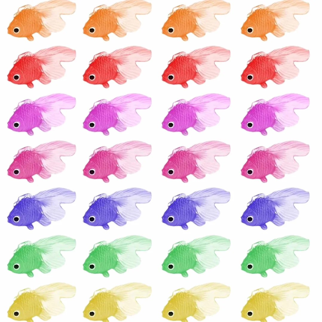 28 PCS Plastica Piccoli Pesci Finti Tropicali Pesce Tropicale Figura in Movimentopesci Galleggianti può Essere Sospeso Non Girato per la Decorazione di Acquari