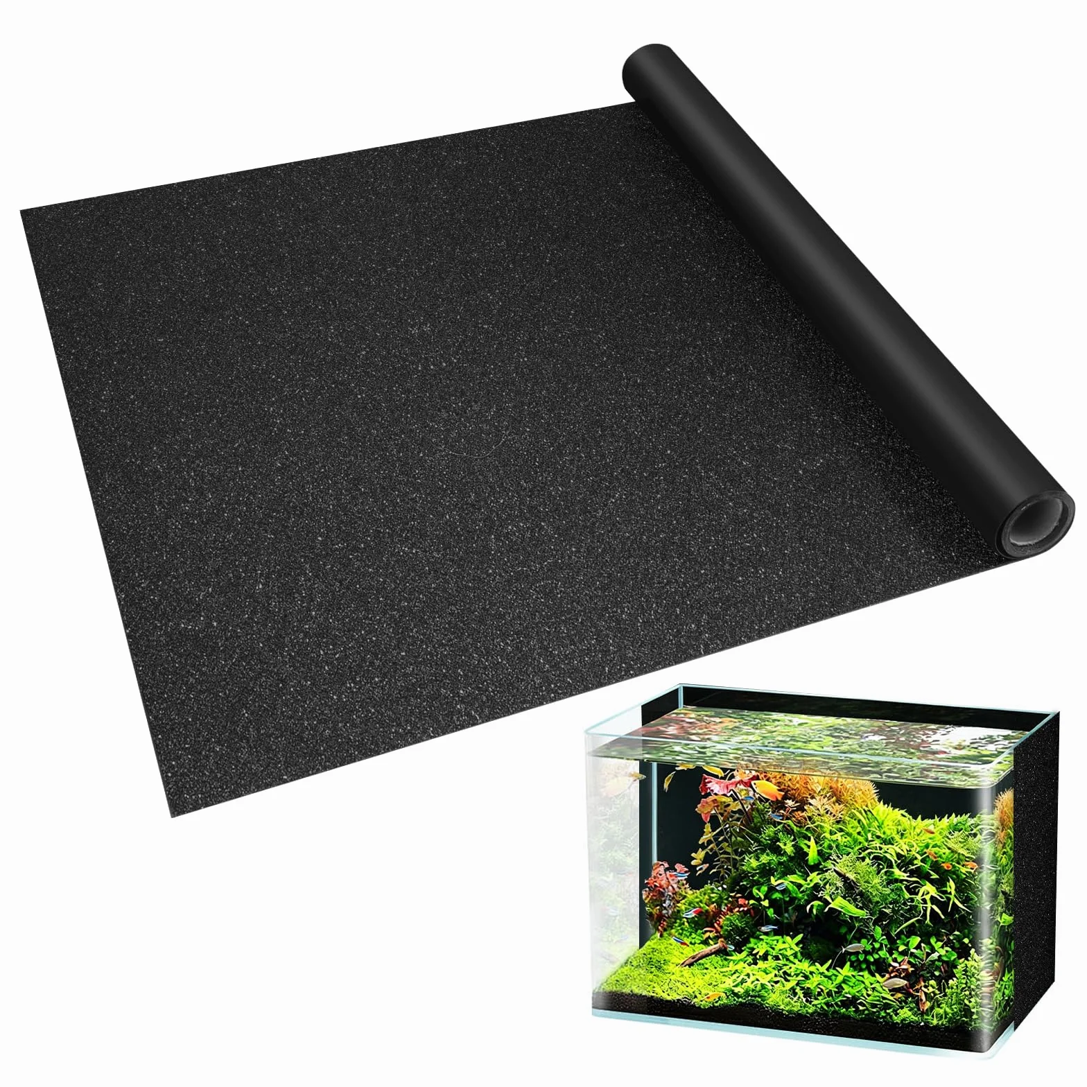 Sfondo per Acquario, 200 x 40 cm Pesce Serbatoio Poster Statico,Acquario Nera con Adesivo Pellicola Autoadesiva per Acquario Pellicola di Sfondo Acquari per Terrari
