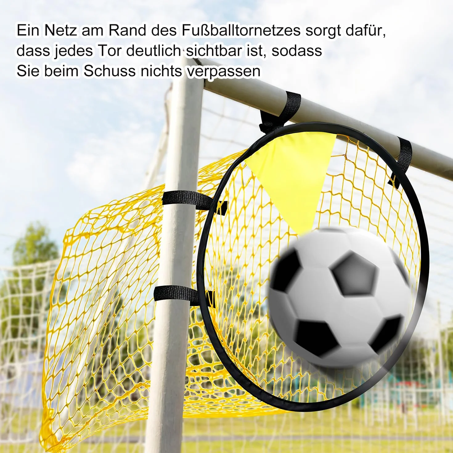 Obiettivo da Calcio 2Pcs Top Bins Calcio Bersagli da Top Bins Rete Bersaglio da Gialla/Nero con Cinghie Regolabili per l'allenamento di Precisione Allenamento