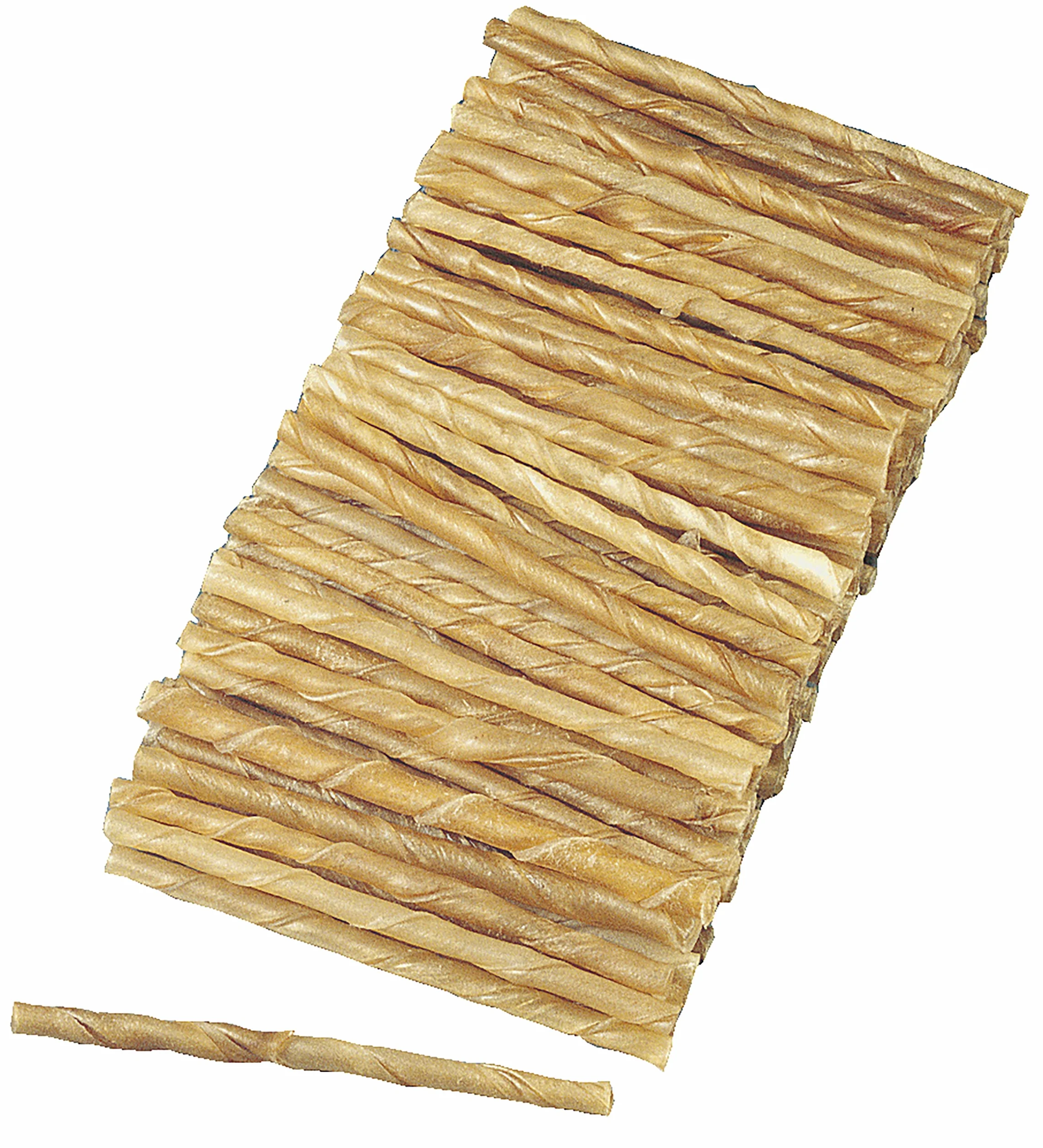 Rotolini di ossa termoretratte in pelle bovina da masticare per cani 100 rotolini medi?