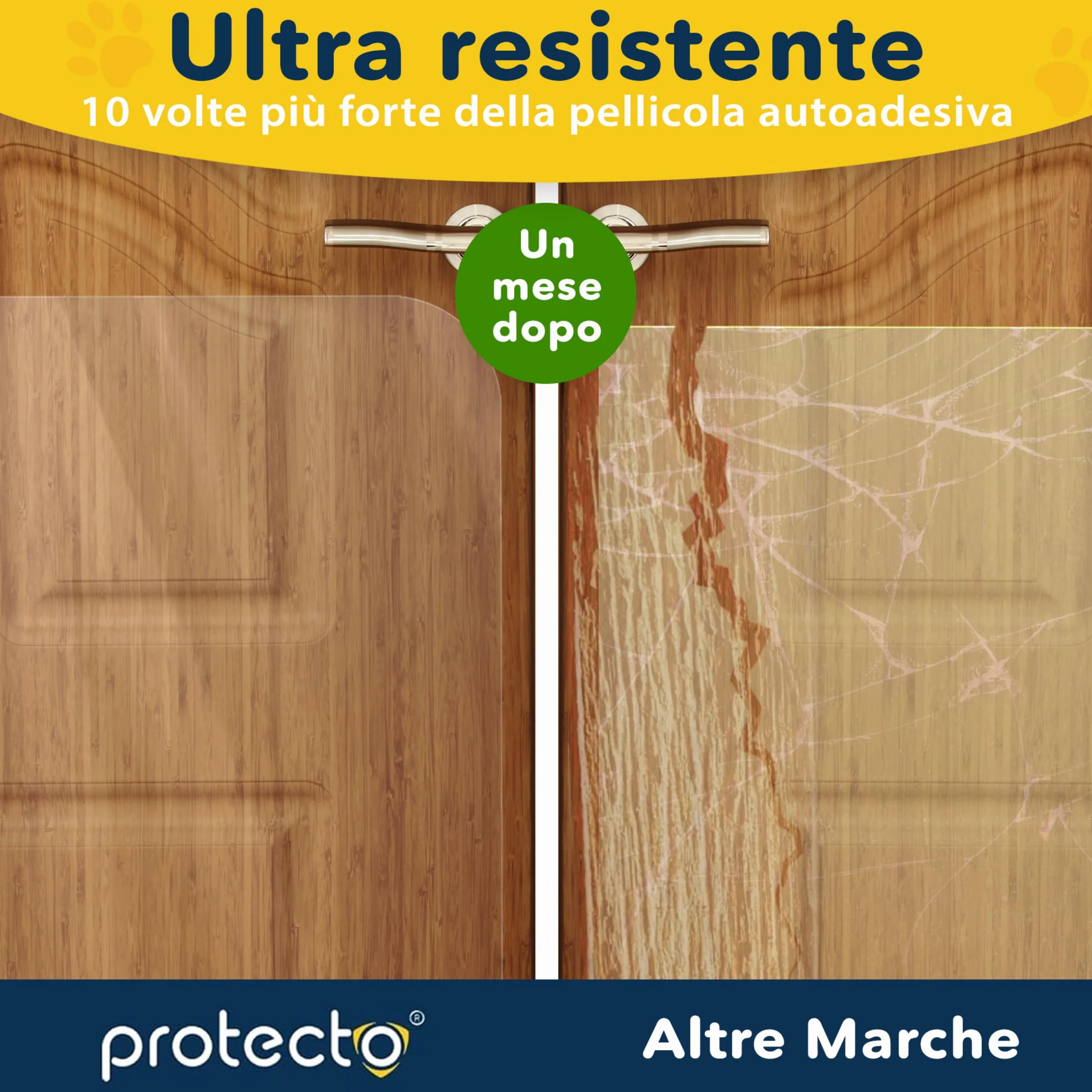 Protecto Proteggi Porta Graffi Cane Gatto 75 x 50 cm Protezione Antigraffio Trasparente