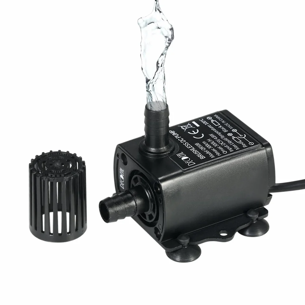 Decdeal USB DC5V 2.4W/4.8W Ultra-silenzioso Pompa Acqua Brushless Impermeabile Sommerso Acquario Circolante