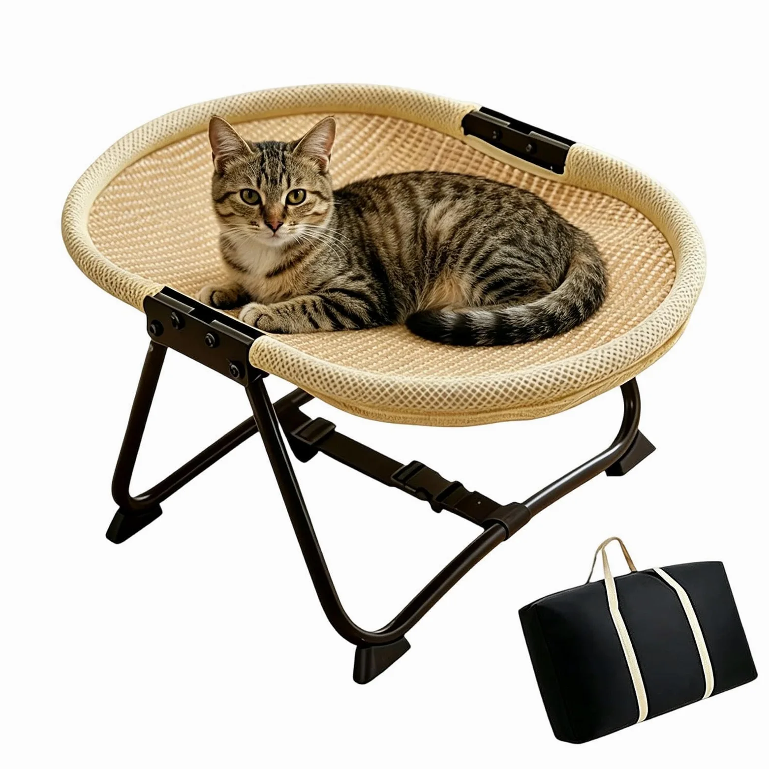 Generico Rialzato per Cani Tappetino Pieghevole Traspirante | Rialzato da Campeggio per Gatti e Cuccioli Adatto A Cuccioli, , , Interno, Casa, Giardino, Viaggio, Campeggio, Spiaggia,
