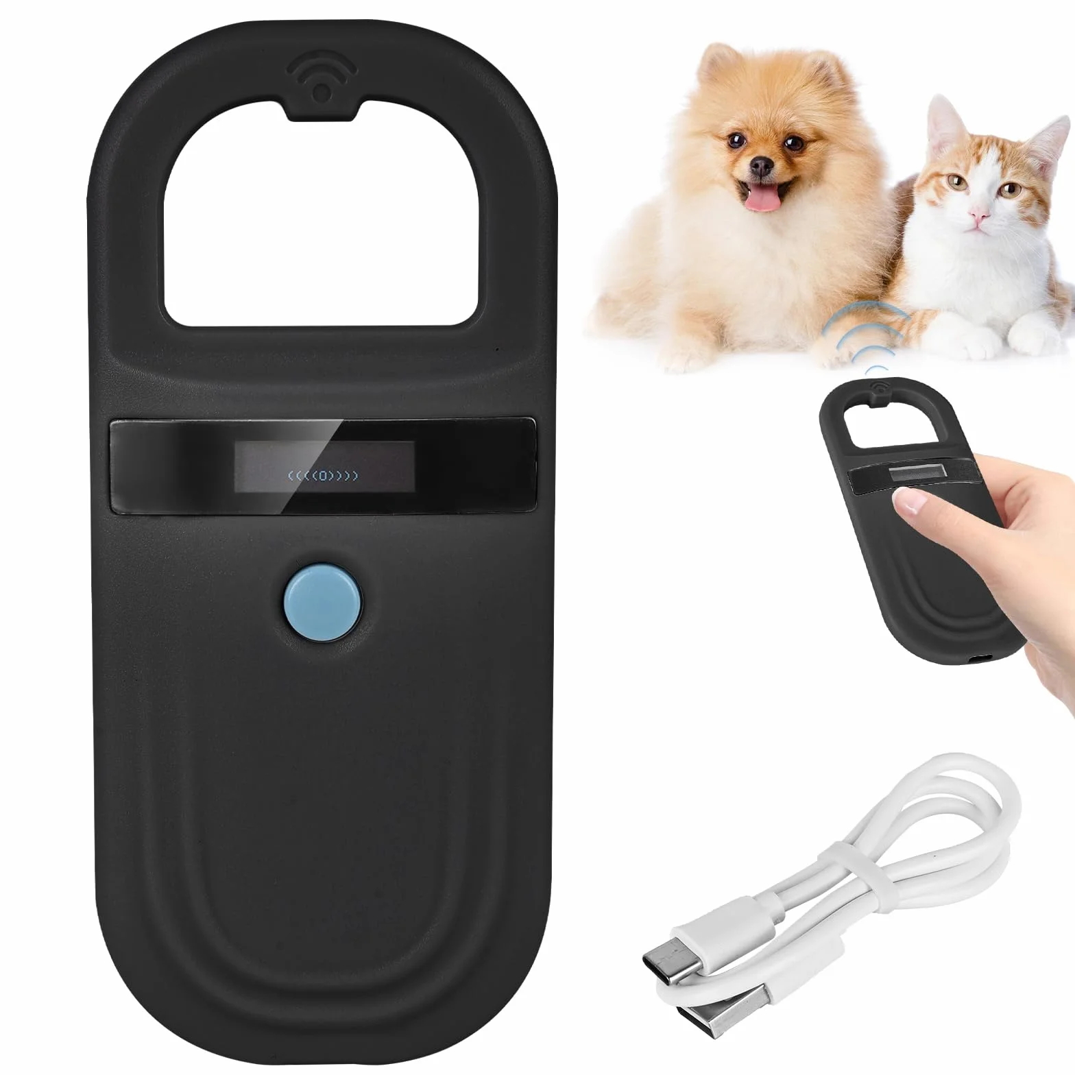 Lettore di microchip per animali domestici, lettore di chip per animali domestici, lettore di chip per animali domestici, scanner ID per animali domestici, lettore di microchip per la