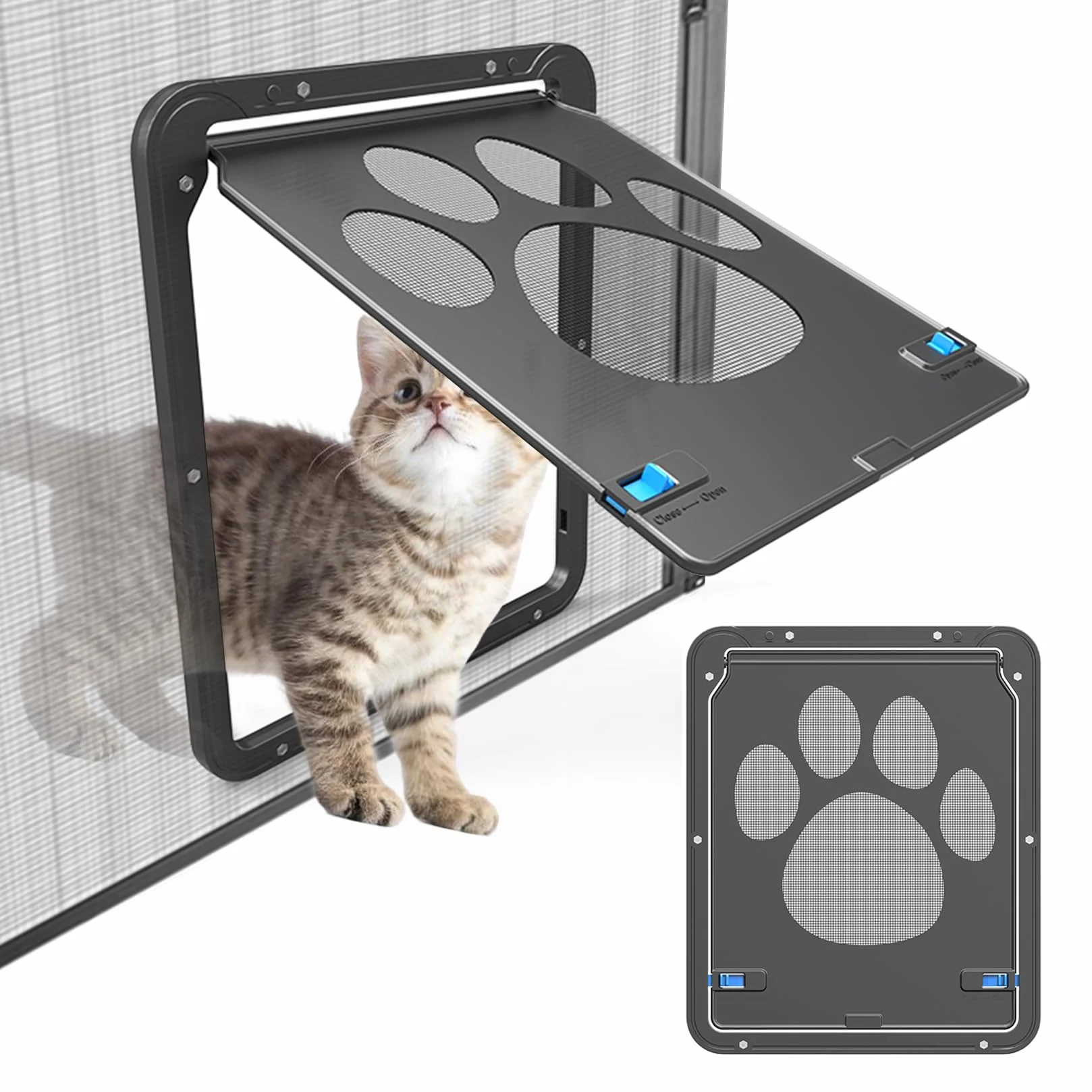 Zanzariera Gatti 29x24 cm Gattaiola con Chiusura a Chiave Magnetica per Animali Domestici
