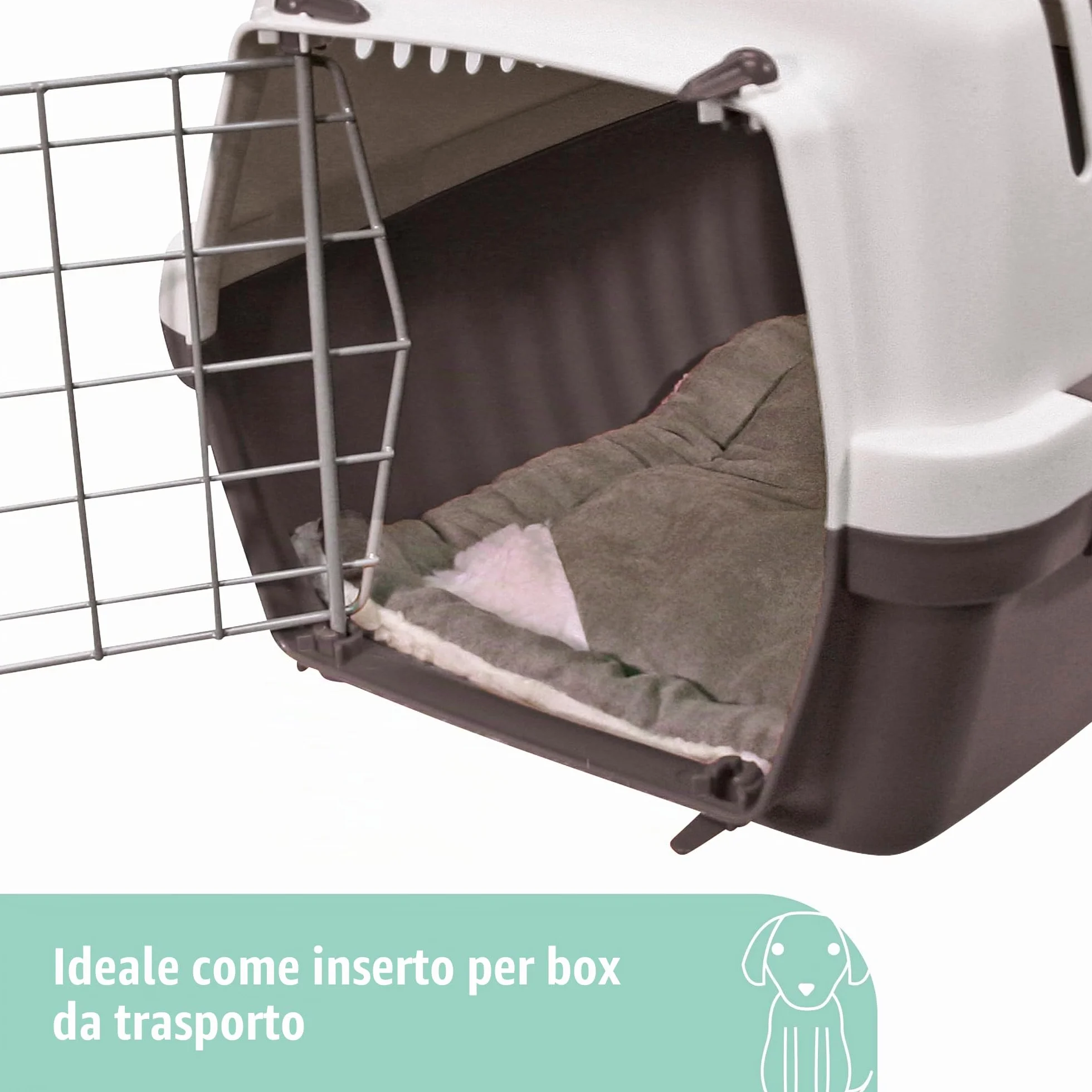 Kerbl Pet cuscino Cleo, grigio/bianco, 43x23x3 cm, cuccia, sdraio, cuscino, poliestere, per cani