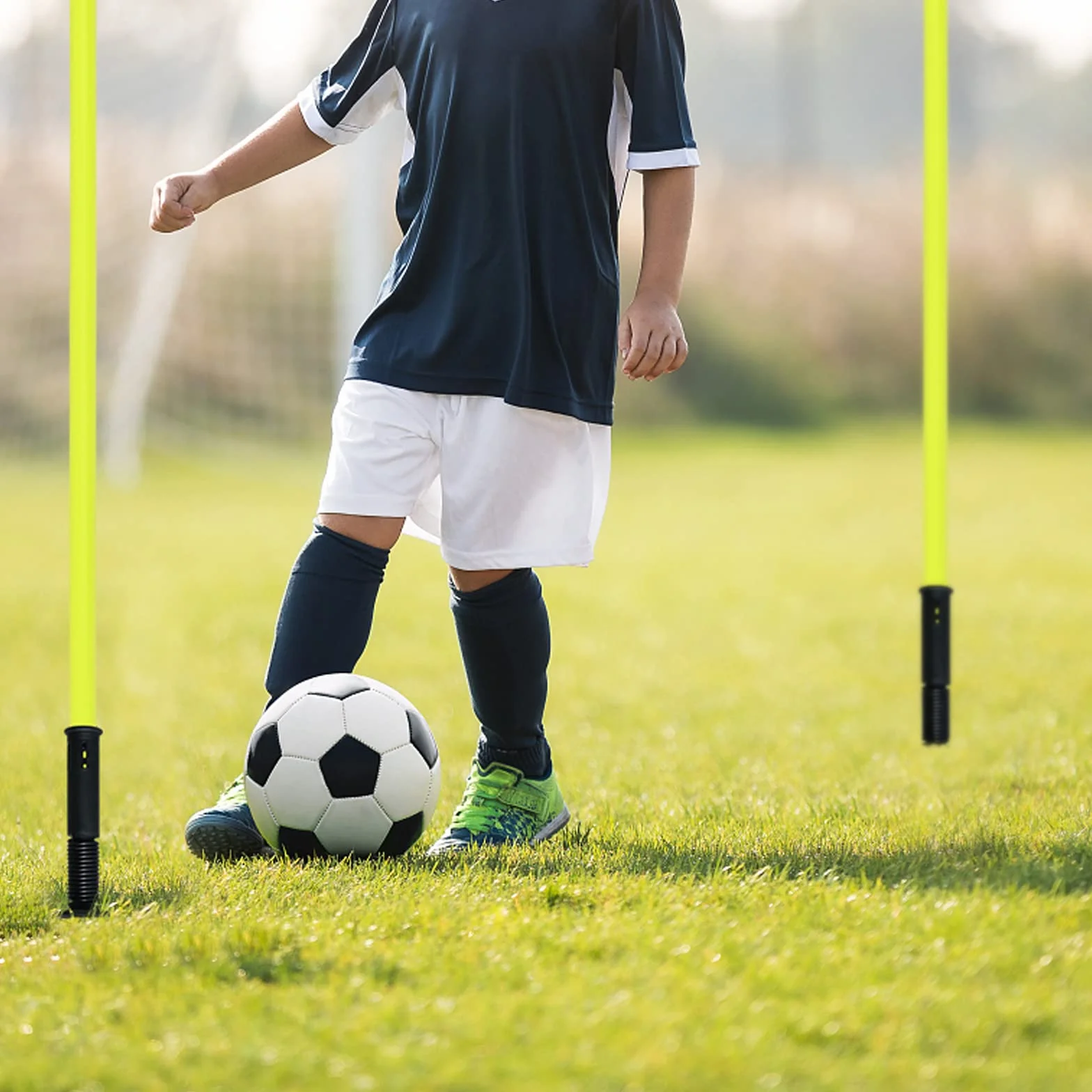 FIVMEN Slalom Agility Set di 6 Aste da Calcio con Punte in Acciaio e Borsa per il Trasporto
