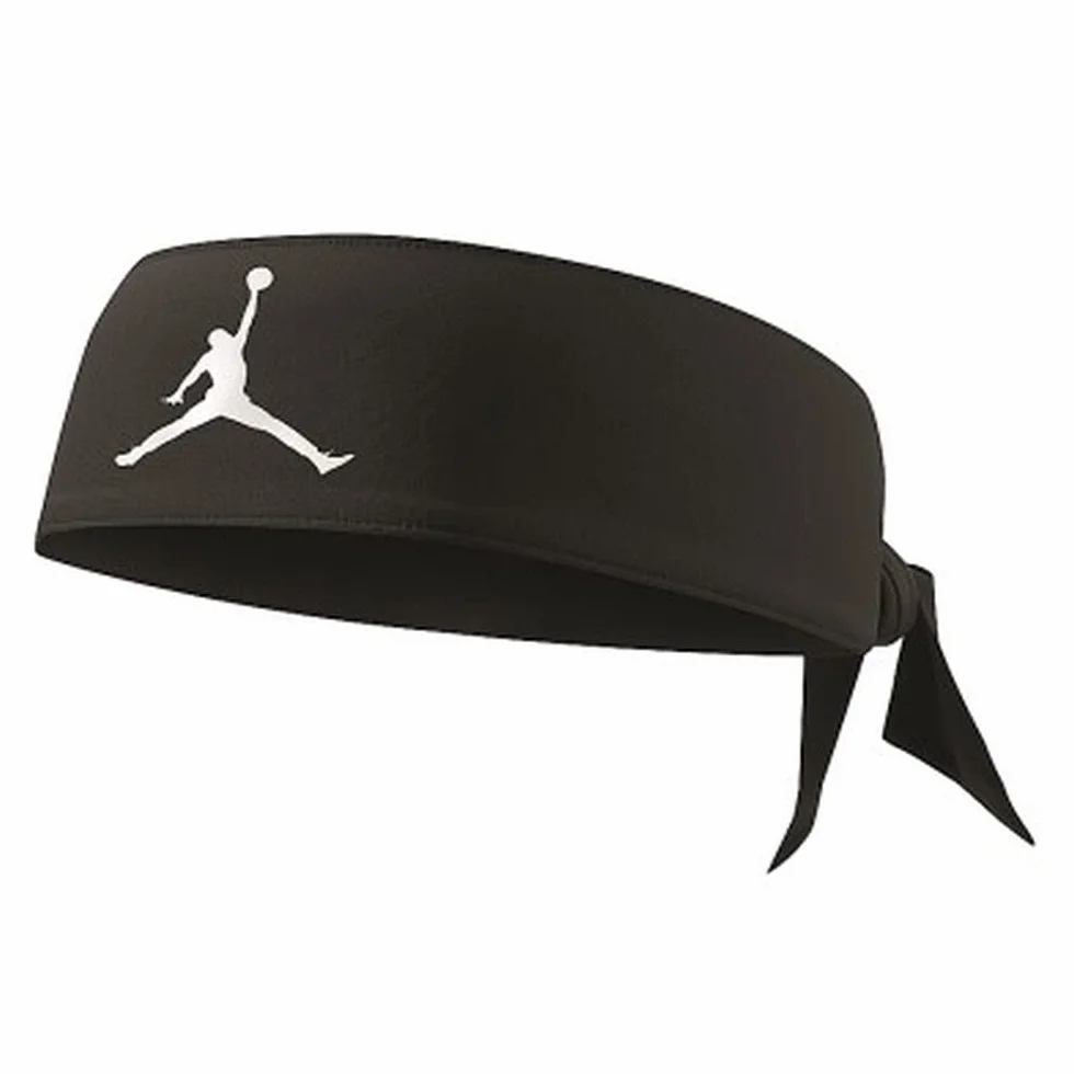 Nike Jordan Jumpman DRI-FIT Head Tie Black White, Taglia Unica