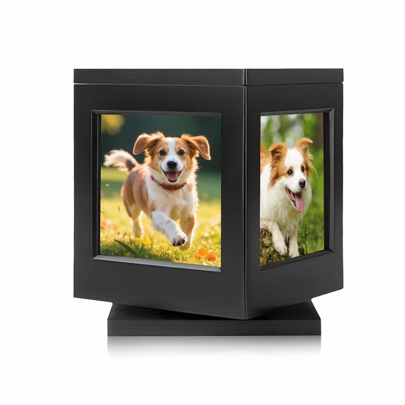 Urna per Ceneri Cane o Gatto, Urna per Animali Domestici con Cornice Portafoto Souvenirs Grande Scatola in Legno Souvenir Urne Funerarie Animali Regalo Commemorativo