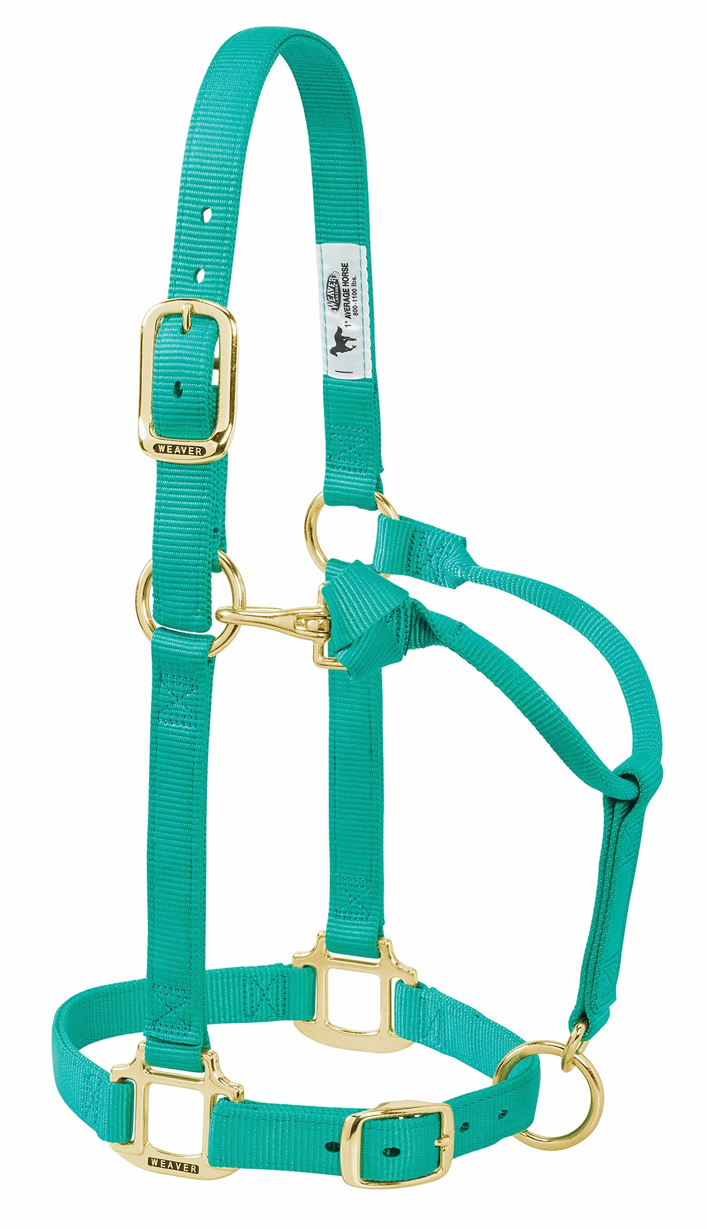 Weaver Leather Cavezza da Cavallo in Nylon Regolabile Originale, Cavallo Medio, Verde Smeraldo