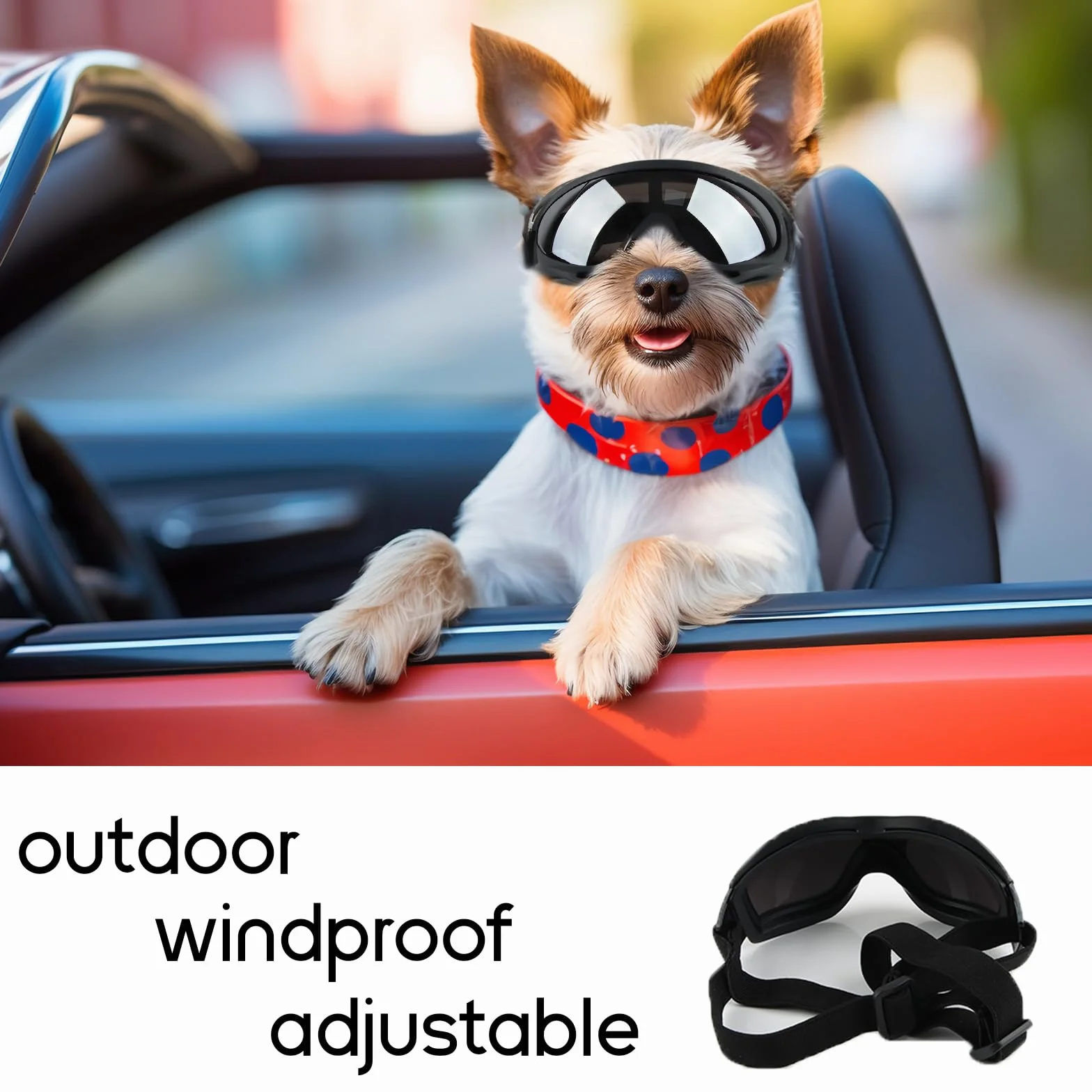 Occhiali da Sole per Cani Badaren Protettivi Uv, Occhiali per Animali Domestici Medio/Grande