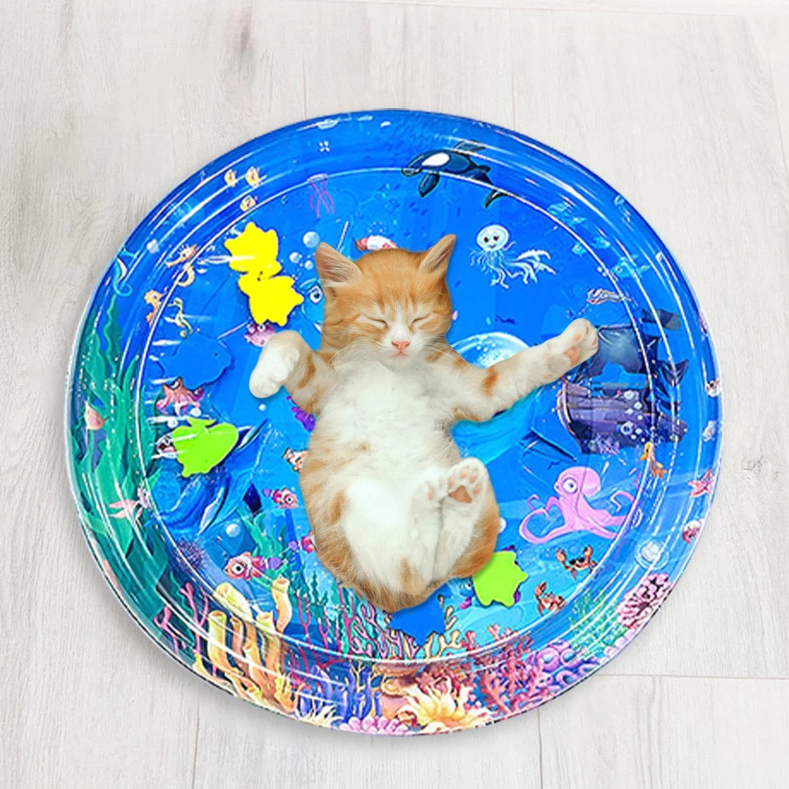 65cm Tappetino Sensoriale Per L'acqua Per Gatti, Tappetino Sensoriale Ad Acqua Per Gatti, Tappetino Rinfrescante Per Gatti Da Interni, Tappetino Da Gioco Con Sensore 'acqua Ispessito