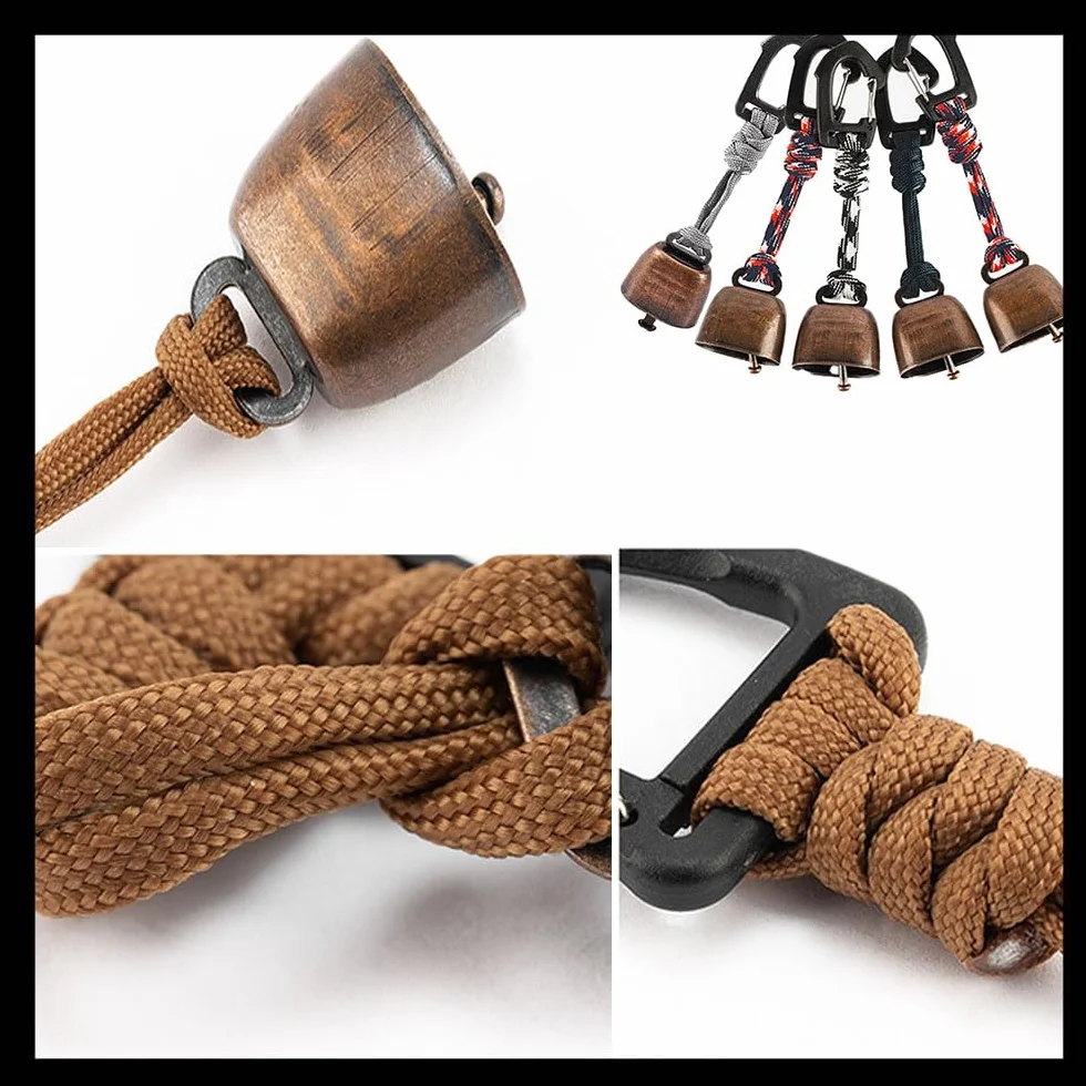 Set di campane anti-orso, campane per orso, per escursioni, anti perdite, campane d'orso, fischietto di sicurezza per campeggio, escursioni, attività all'aperto, 5 pezzi