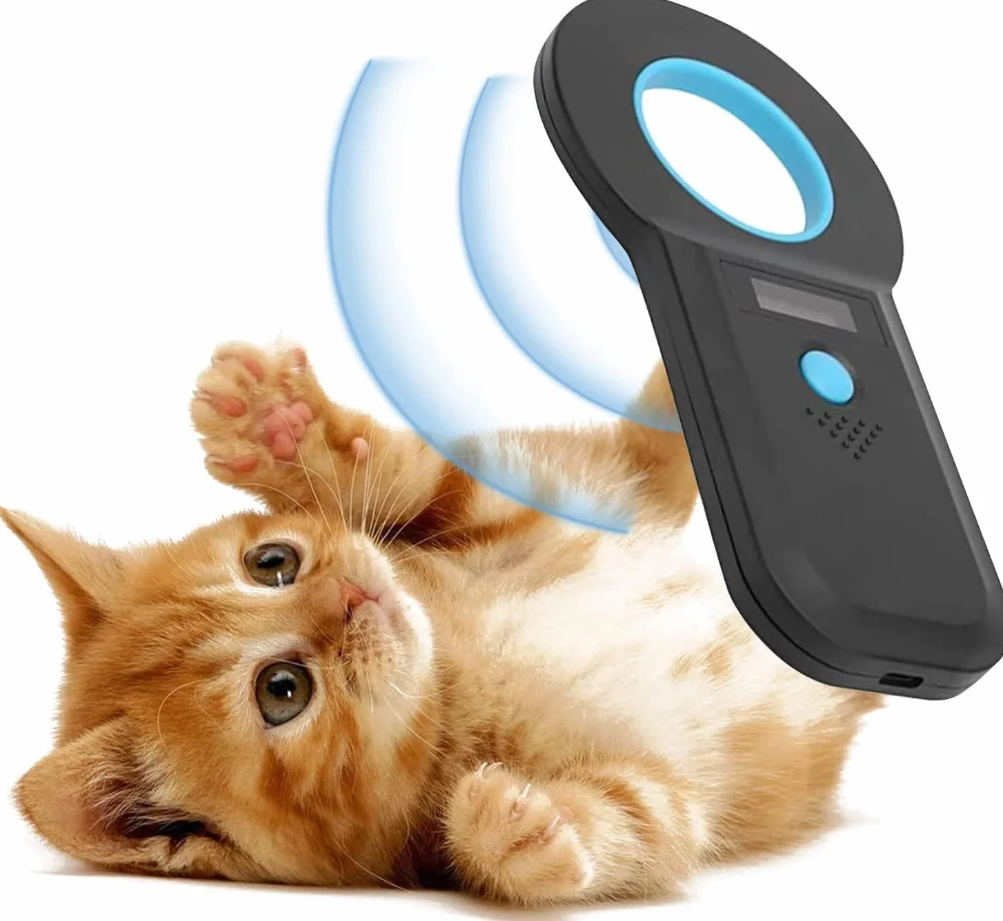 Lettore di microchip per animali domestici, con display OLED, 128 pezzi, per il monitoraggio degli animali, per ISO 11784/11785, FDX-B e ID64-RFID