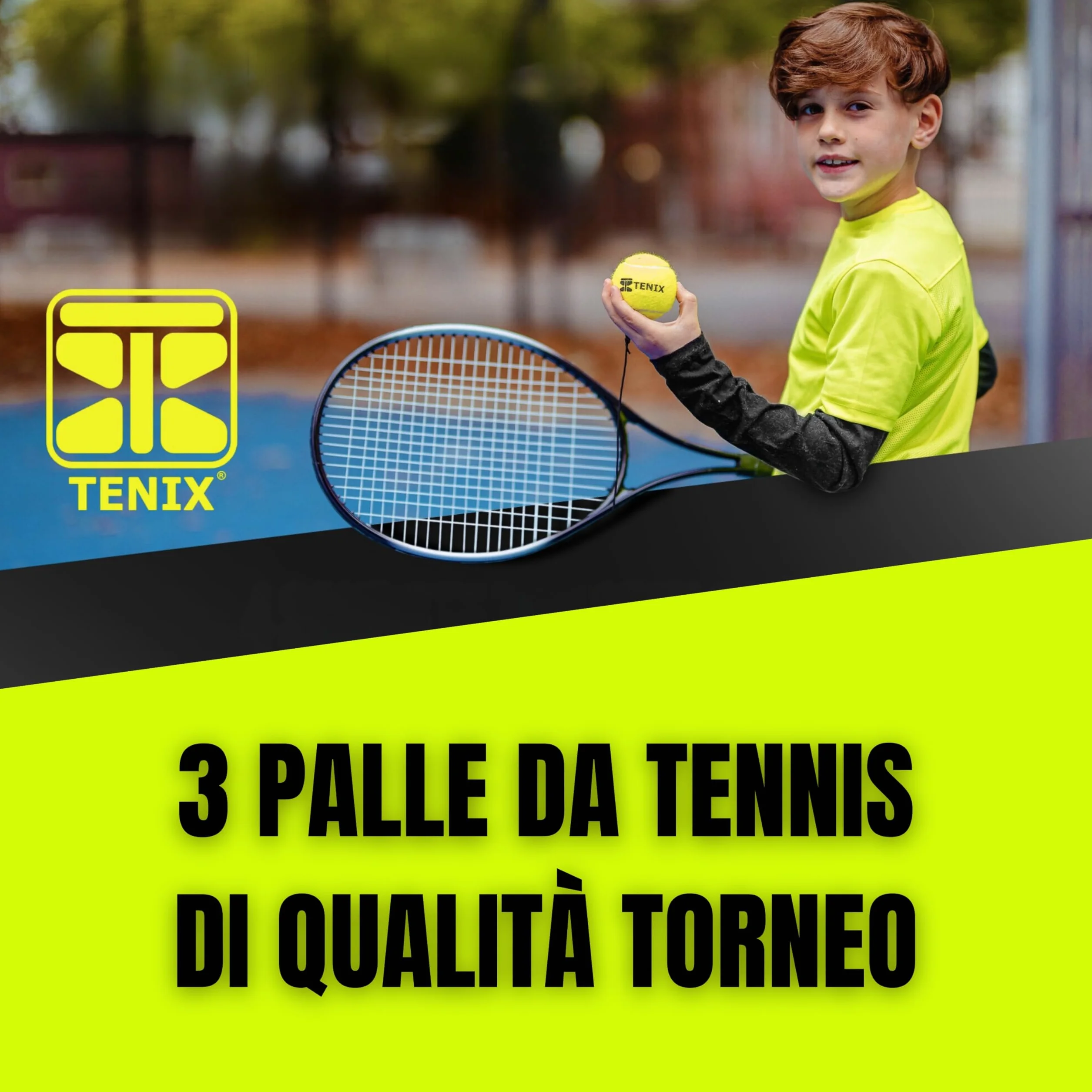TENIX Set da 3 Palline da Tennis con Corda - Palline di Ricambio per Tennis Trainer con Lattina Pressurizzata