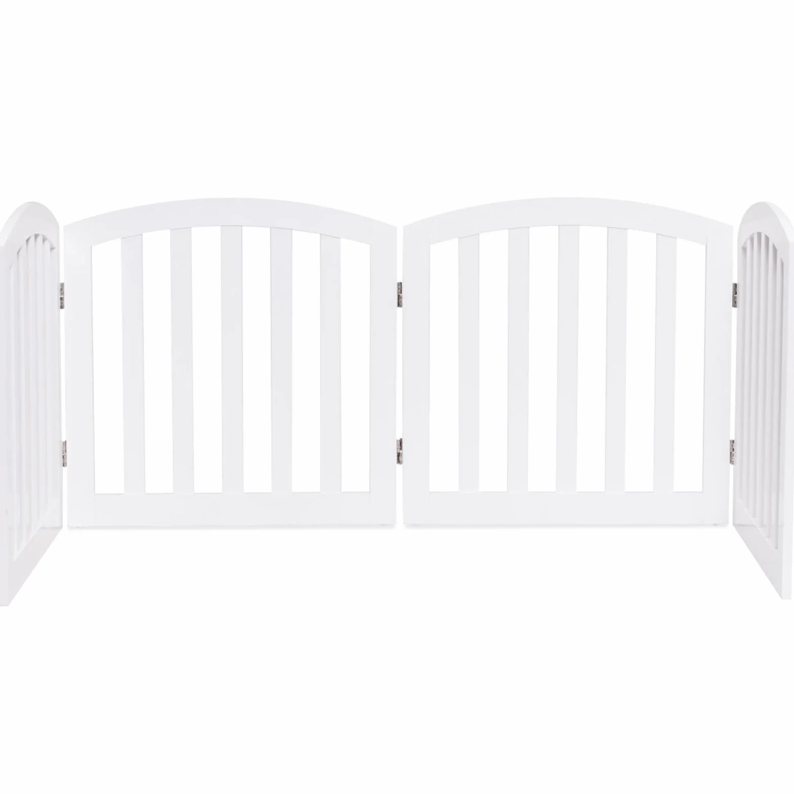 COSTWAY Cancelletto per Cani Pieghevole in Legno 4 Ante 246 x 61 cm Bianco