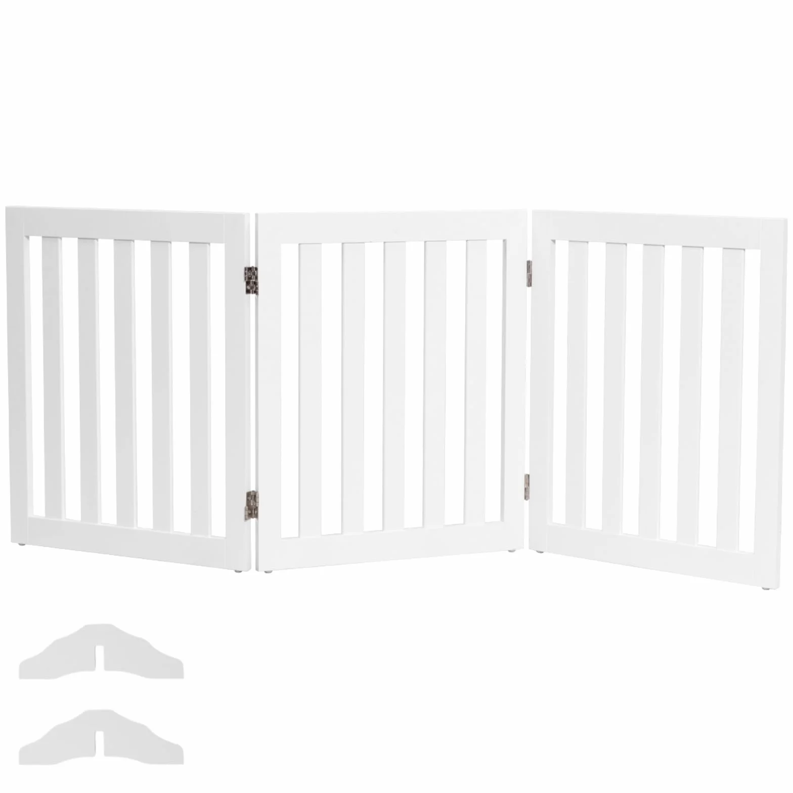 COSTWAY Cancelletto per Cani Pieghevole in Legno 3 Ante 152 x 60 cm Bianco