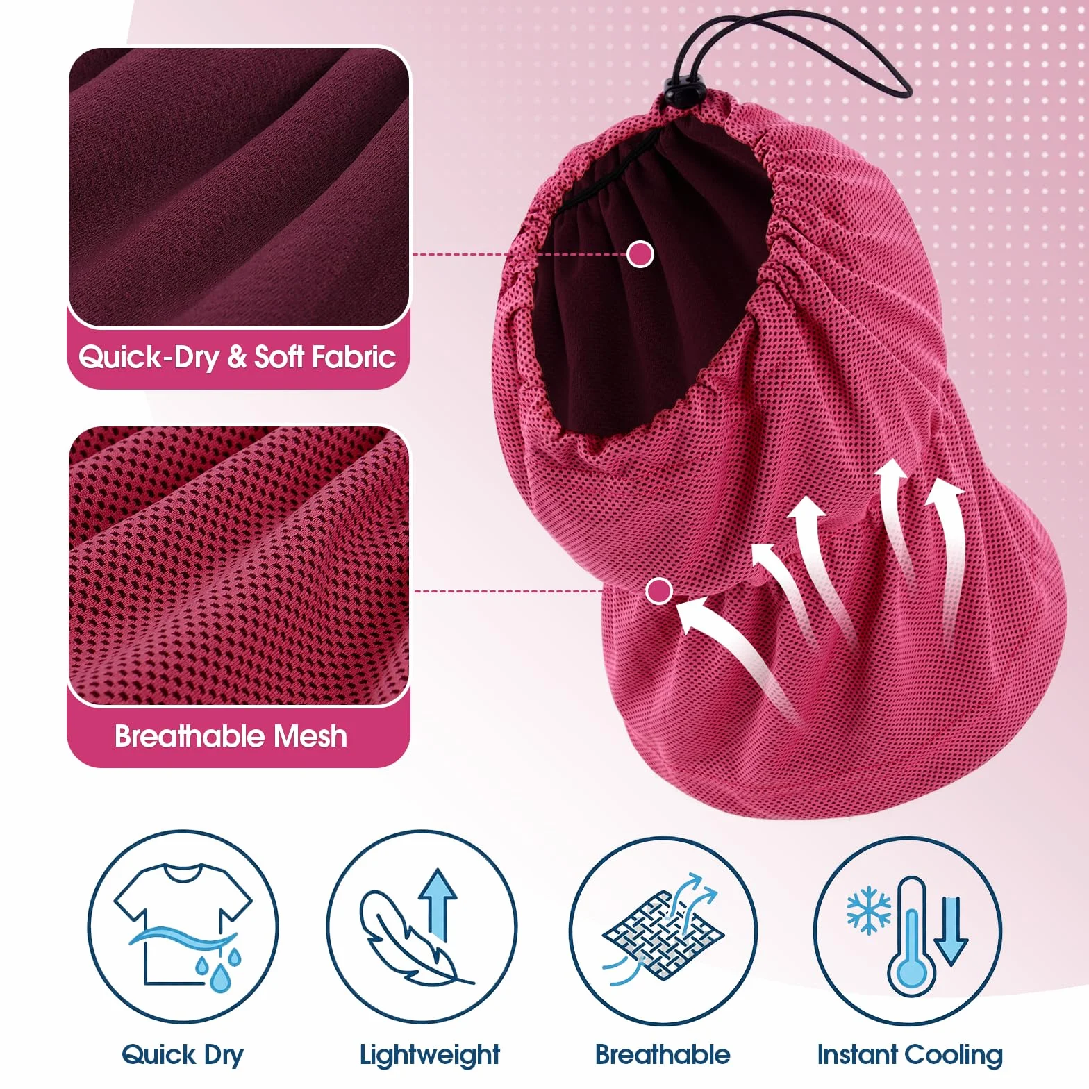 Felpa rinfrescante per cani e gatti protezione udito rumore paraorecchie rosso rosa S