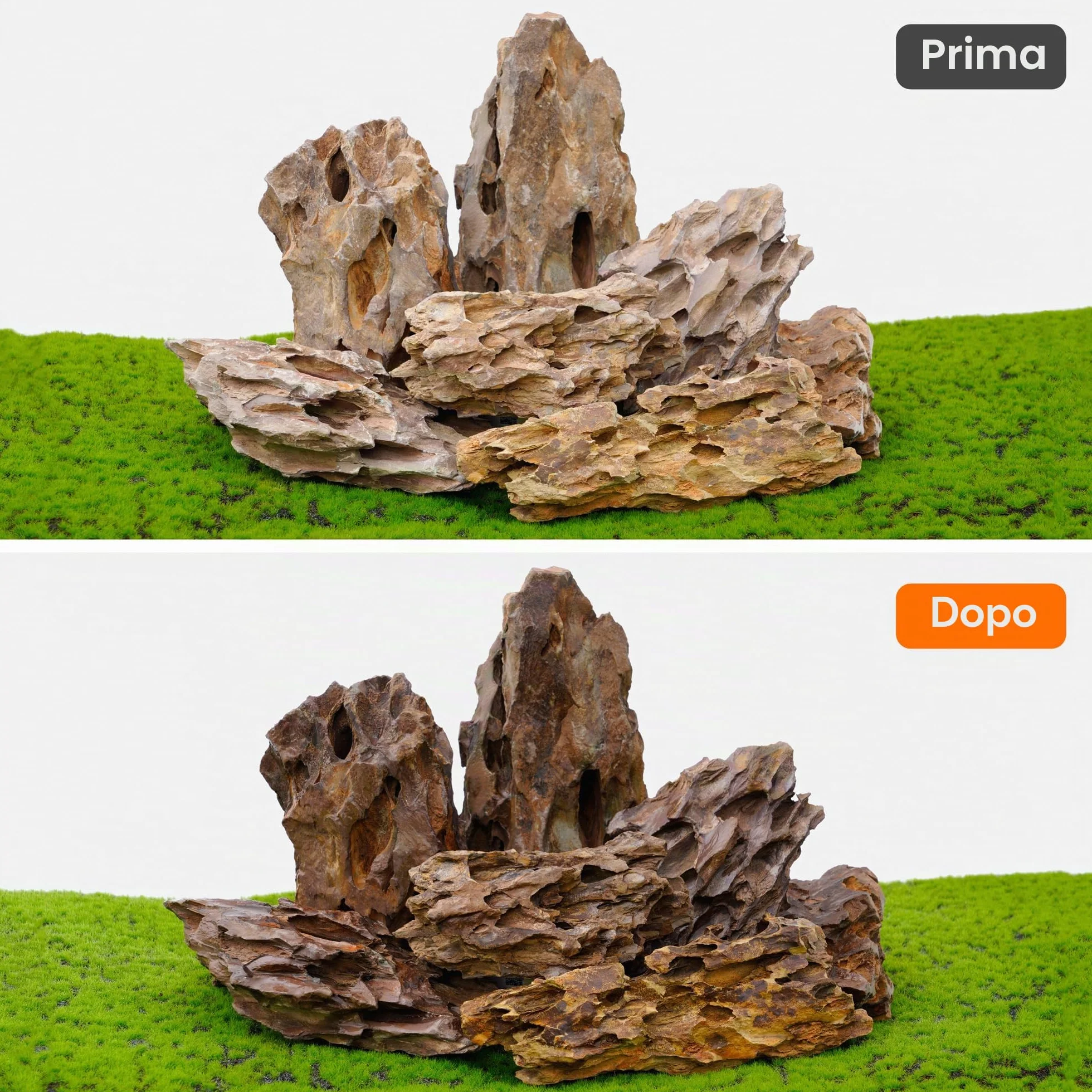 Pietra Naturale del Drago da 15,5 a 20,3 cm, 6 Pezzi per Acquario, paesaggistica, terrari, Decorazione per acquari, vivari, paludari, rettili e Anfibi