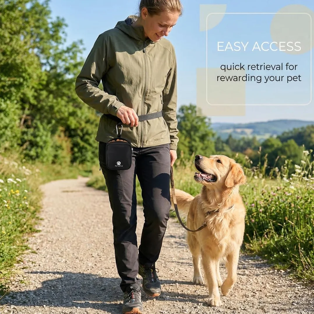 Borsa impermeabile per cani, borsa per cani per addestramento del cane, dispenser di sacchetti integrato, borsa a tracolla regolabile, Allenamento all'aperto (Blk)