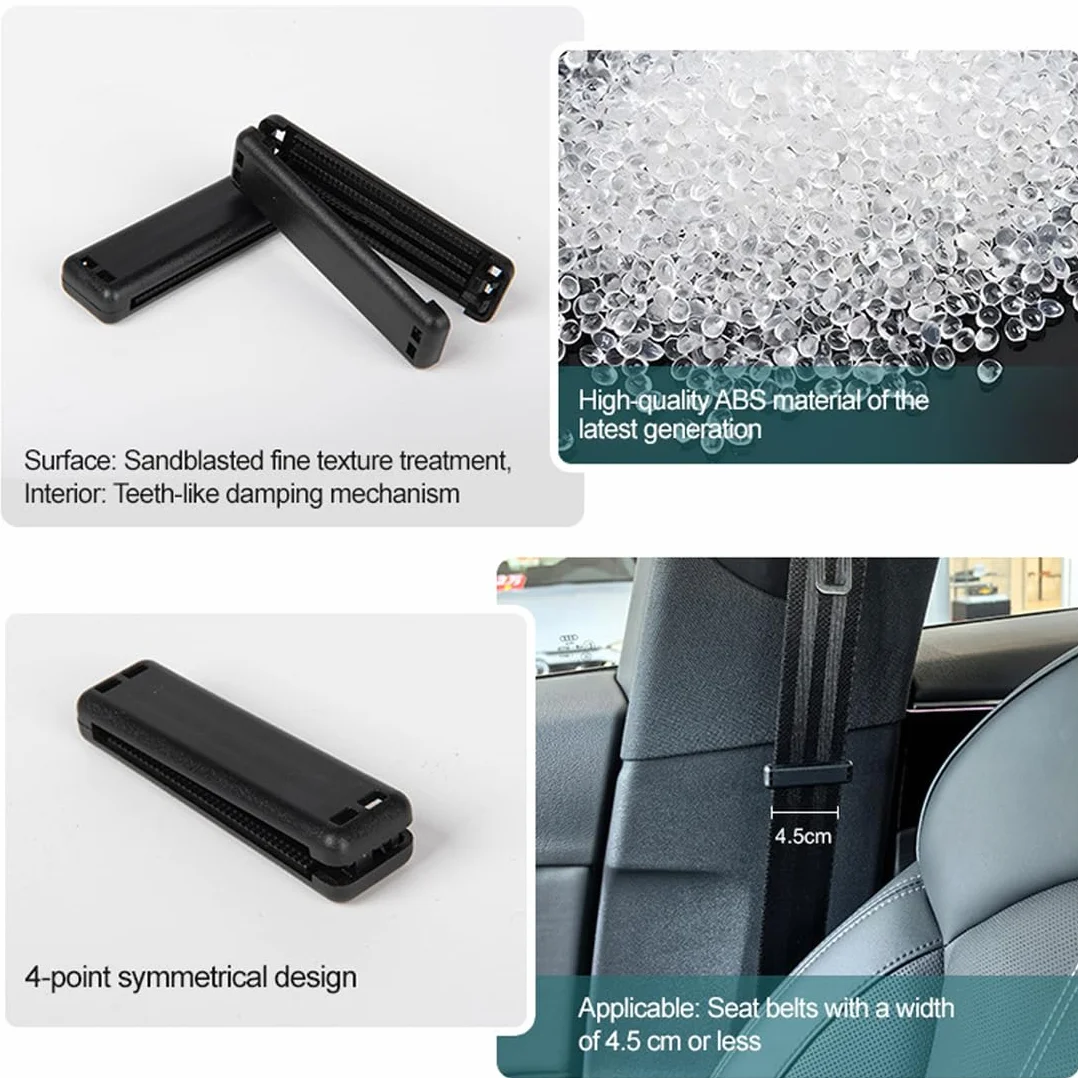 2 pezzi Ferma Cintura di Sicurezza Auto Generale Piccolo e Robusto Regolatore Cintura di Sicurezza Auto Sicuro e Applicabile Regolatori Delle Cinture di Sicurezza per Auto Nero