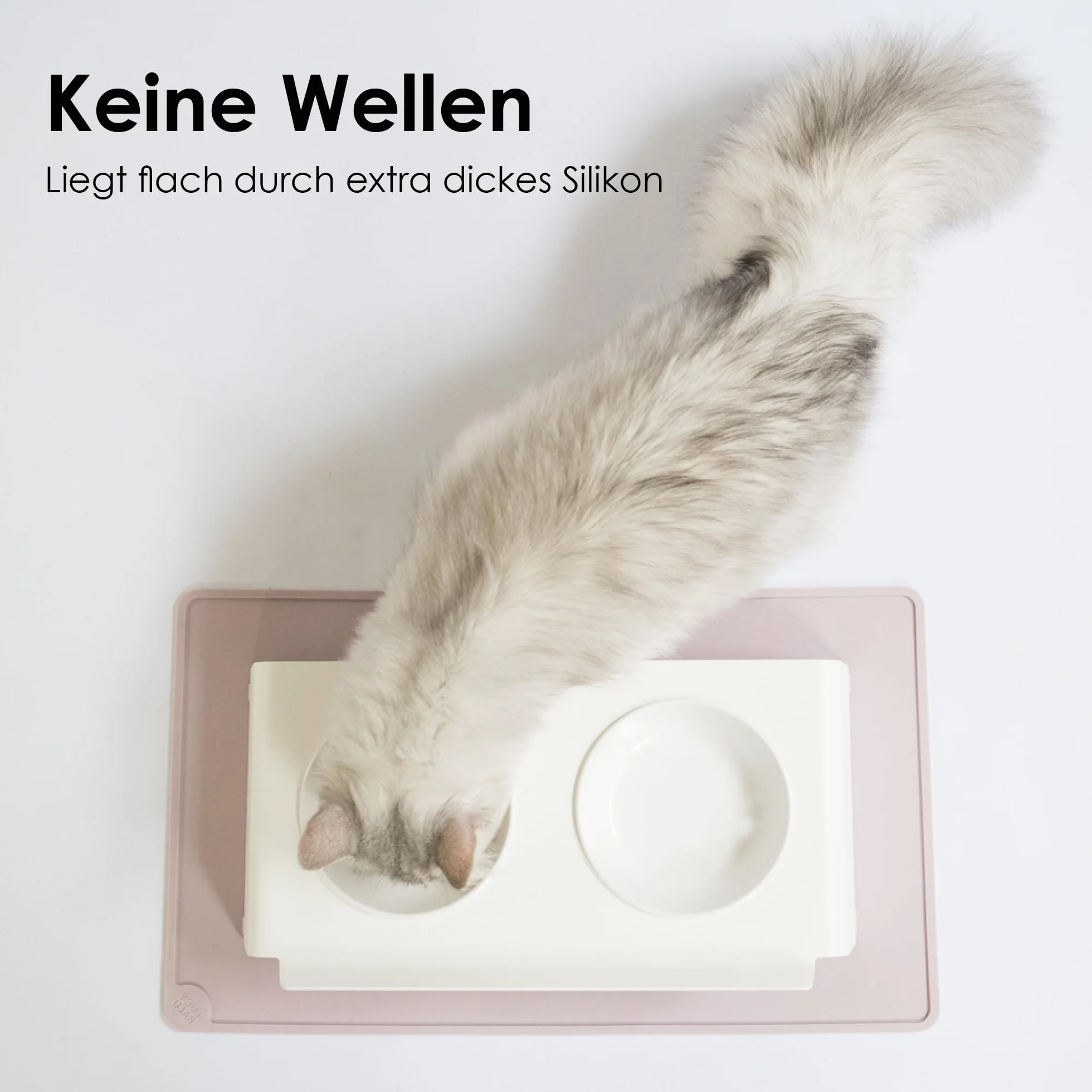 LucyBalu® Square Tappetino antiscivolo per ciotola in silicone I Grigio