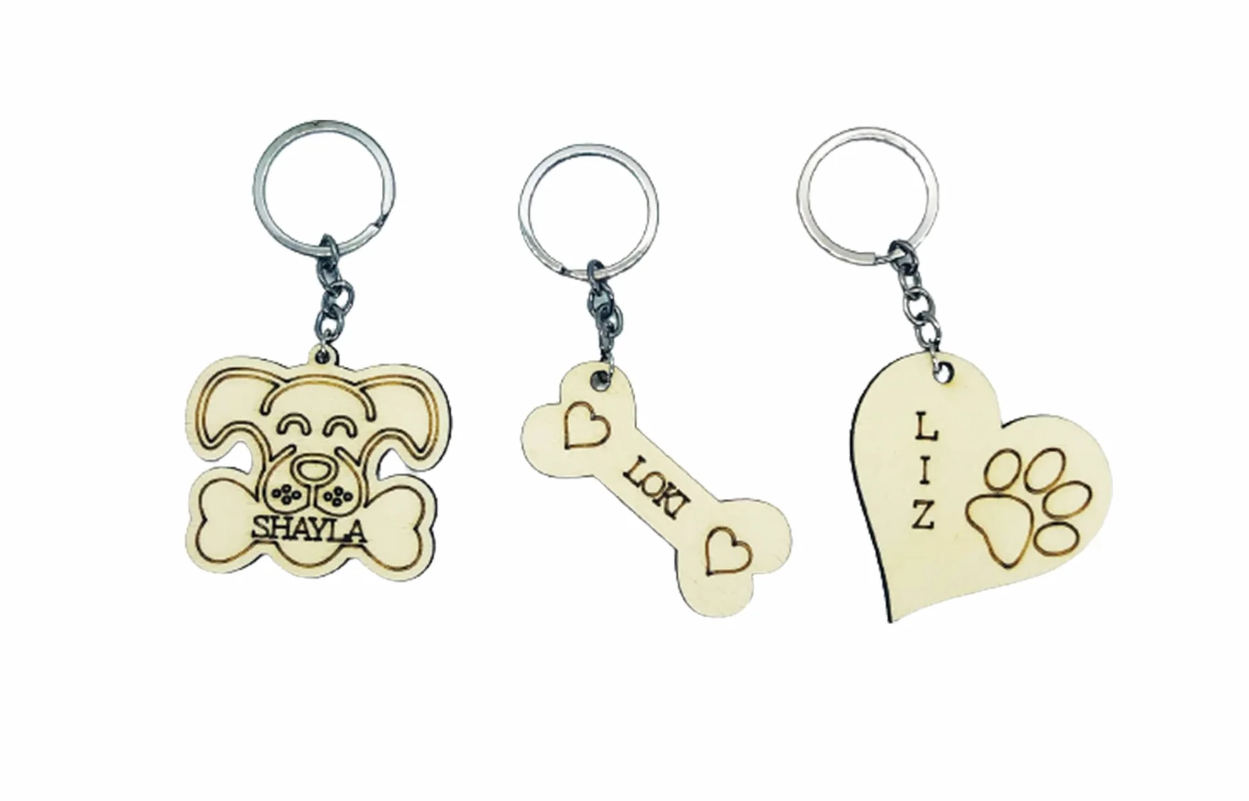 Portachiavi in Legno Personalizzabile per Cani