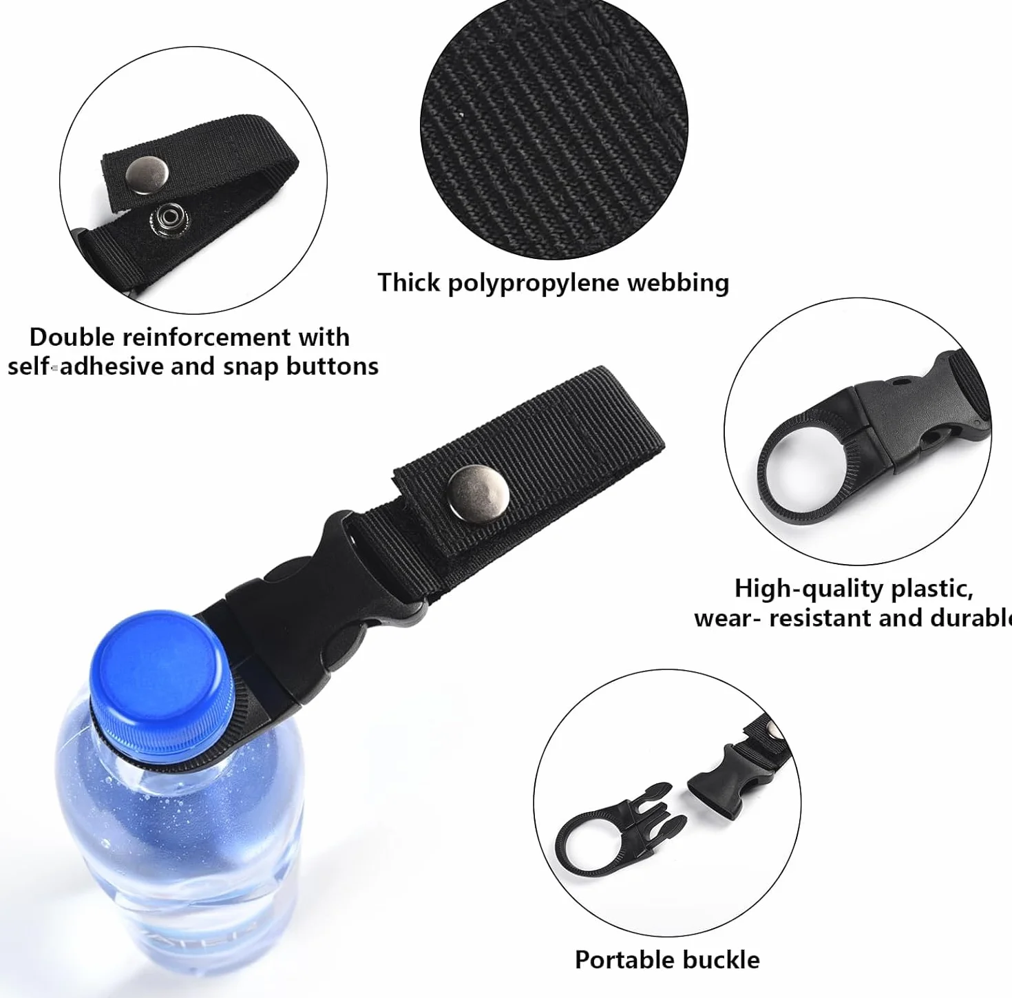 Fibbie per Bottiglia d'Acqua 3 Pezzi Clip Porta Bottiglia d'Acqua Porta Bottiglie da Esterno con Clip per Cintura Trekking