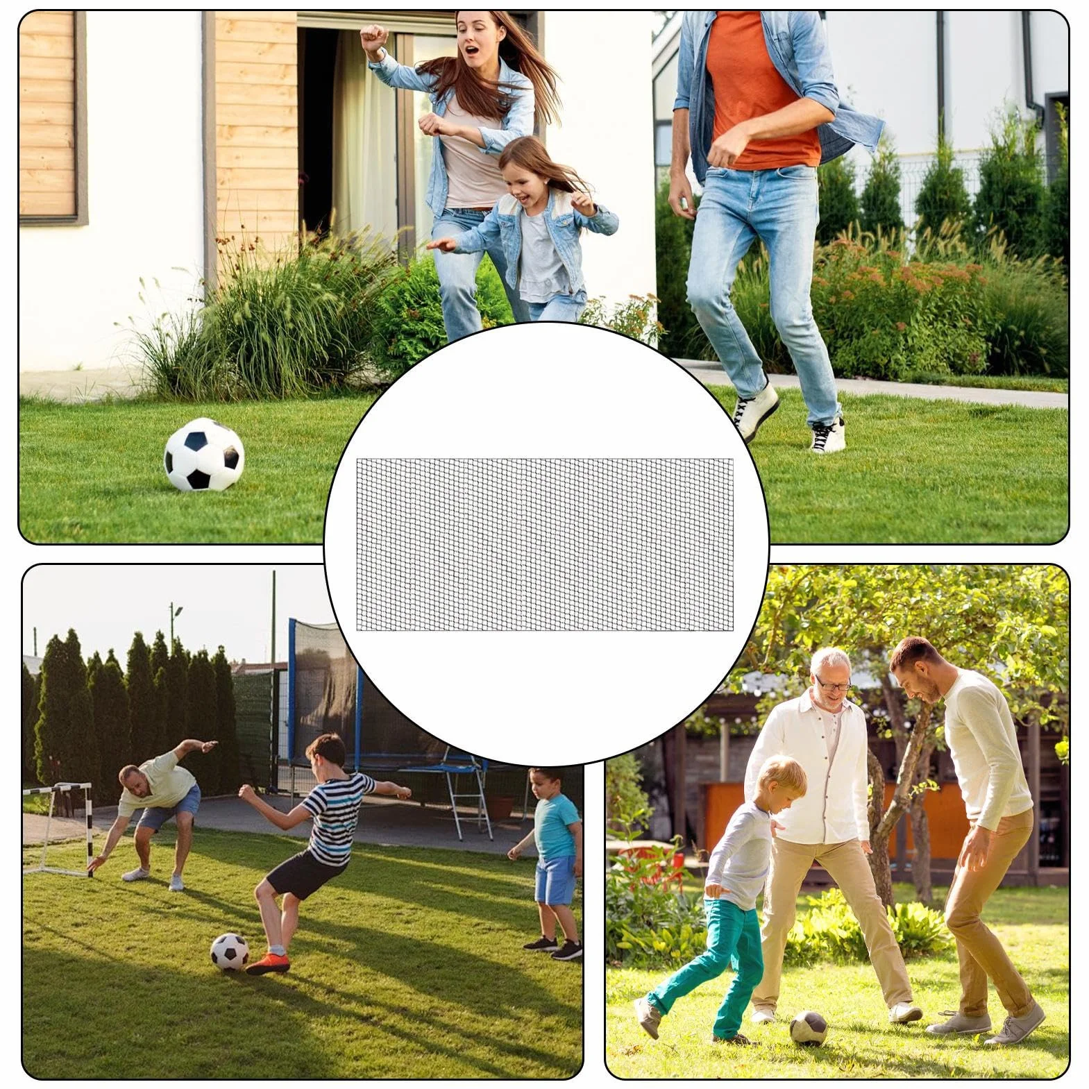 Rete di arresto da cortile, barriera multifunzionale in nylon per esercitarsi con la palla, rete di contenimento per calcio, giardino, garage