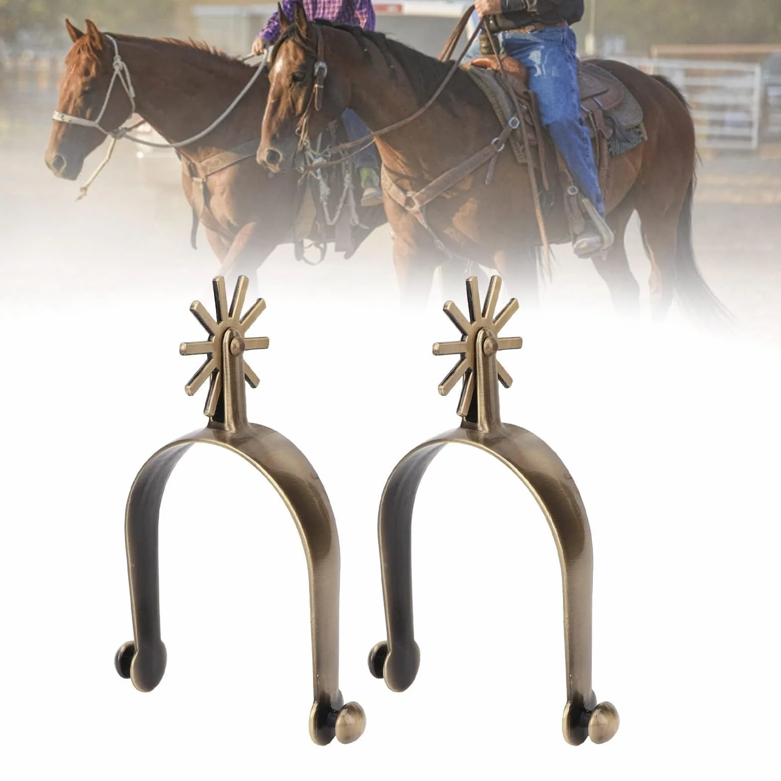 2 Pezzi Speroni Da Equitazione, Sperone Occidentale Speroni per Cavallo Speroni in Lega Di Zinco Sperone per Cavallo da Passeggio per Equitazione