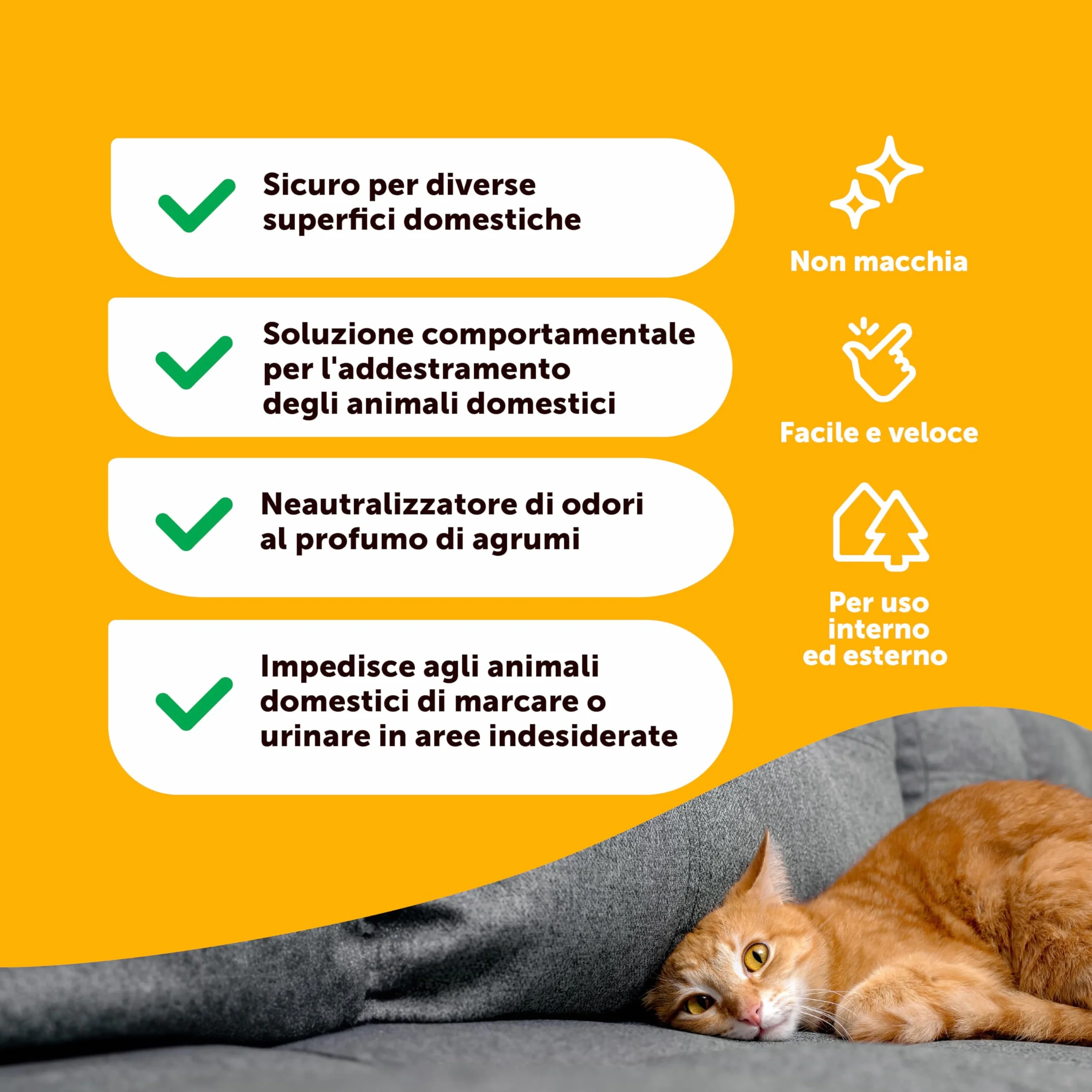 Petsly Repellente per Gatti e Cani Anti Urina Spray Addestrativo 500ml