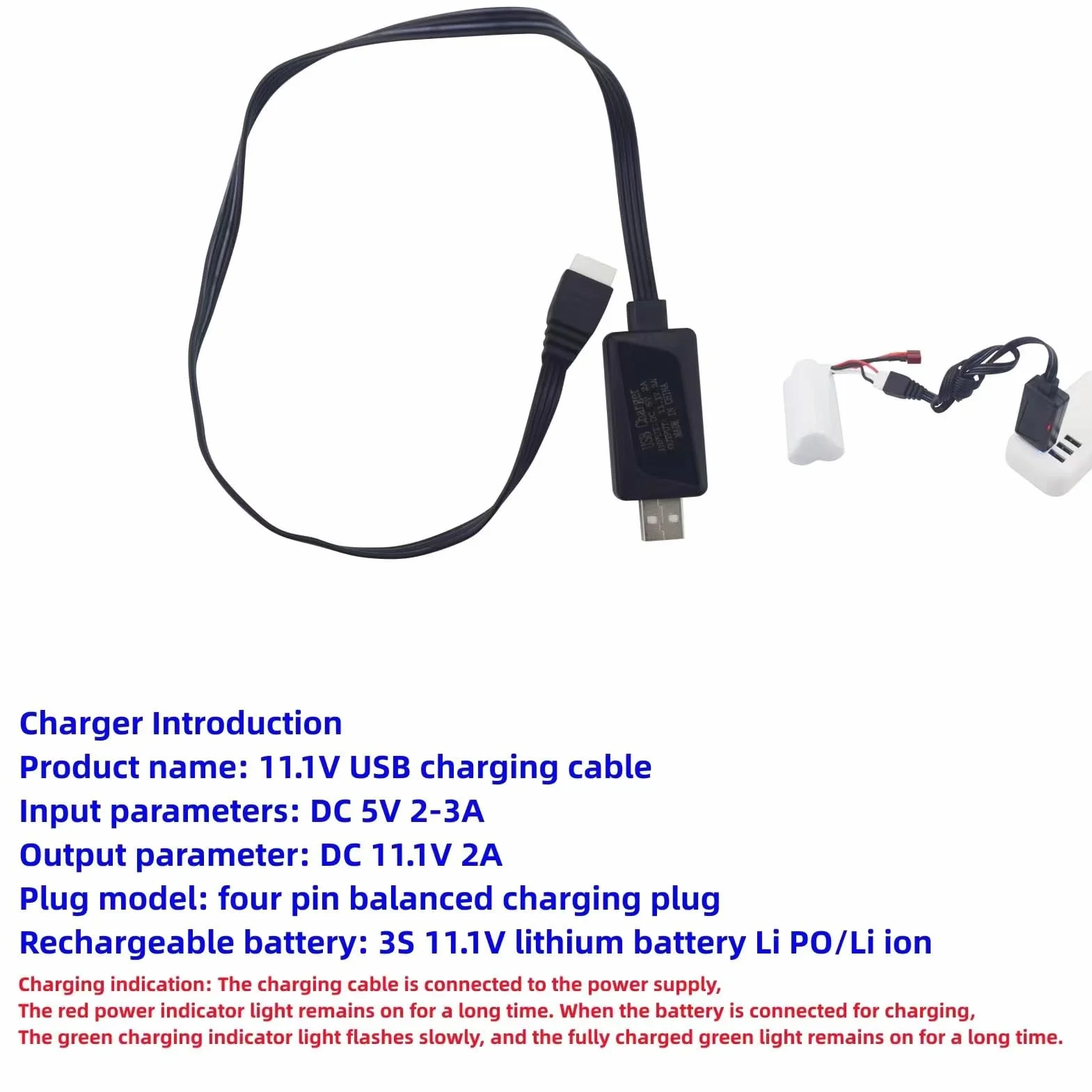 2PCS 11.1V 35C 2000mAh batteria agli ioni di litio Odamiya spina con cavo di ricarica USB per Airsoft modello pistola fucile RC auto drone batteria