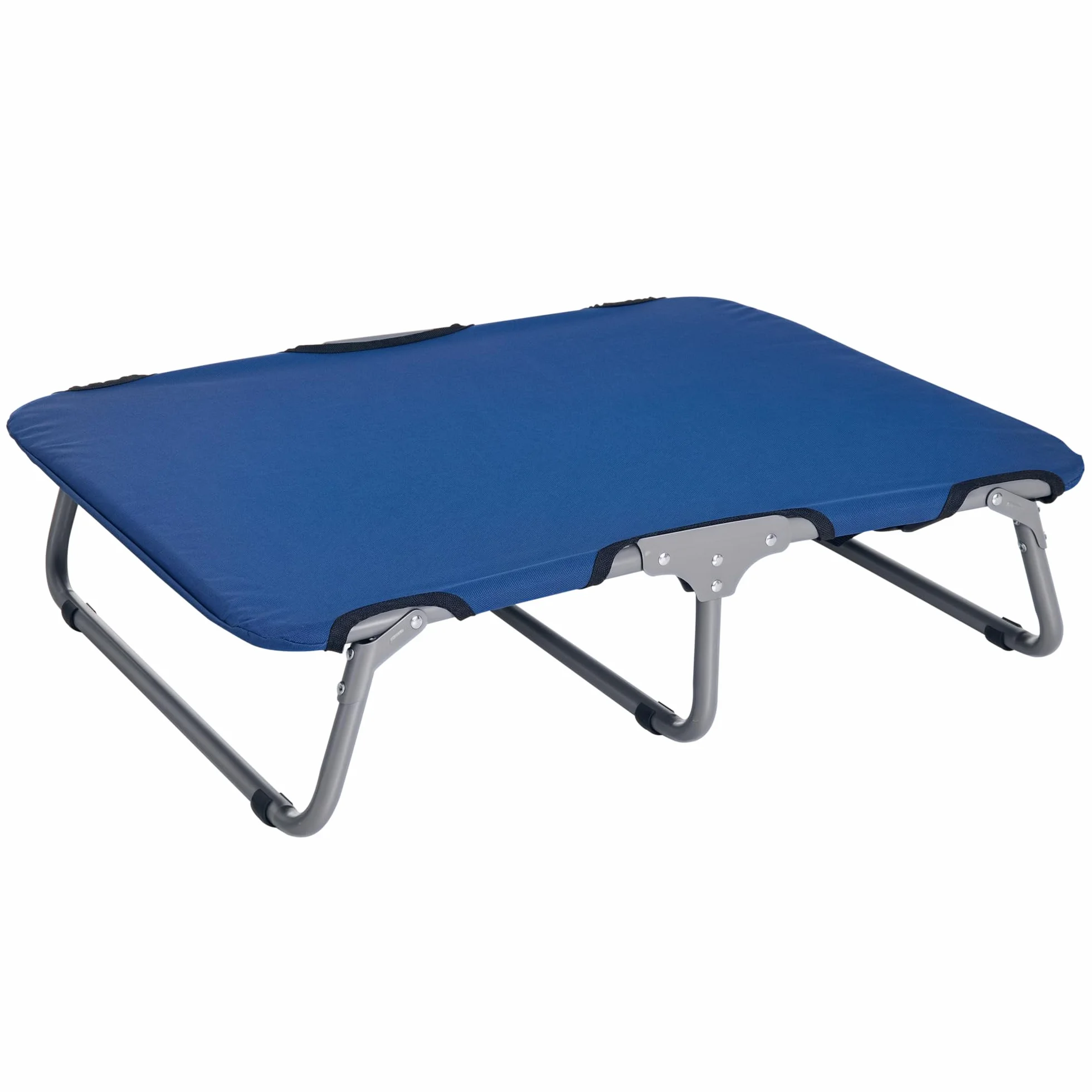 PawHut Brandina per Cani Taglia Piccola Pieghevole, Lettino Rialzato in Acciaio e Tessuto Oxford, 71x58x20 cm, Blu