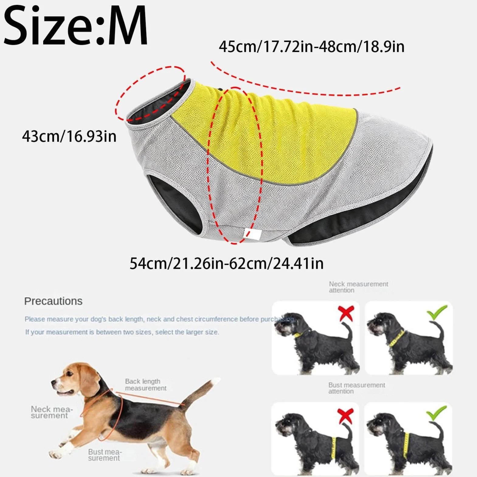 Gilet rinfrescante per cani traspirante regolabile taglie piccole medie grandi