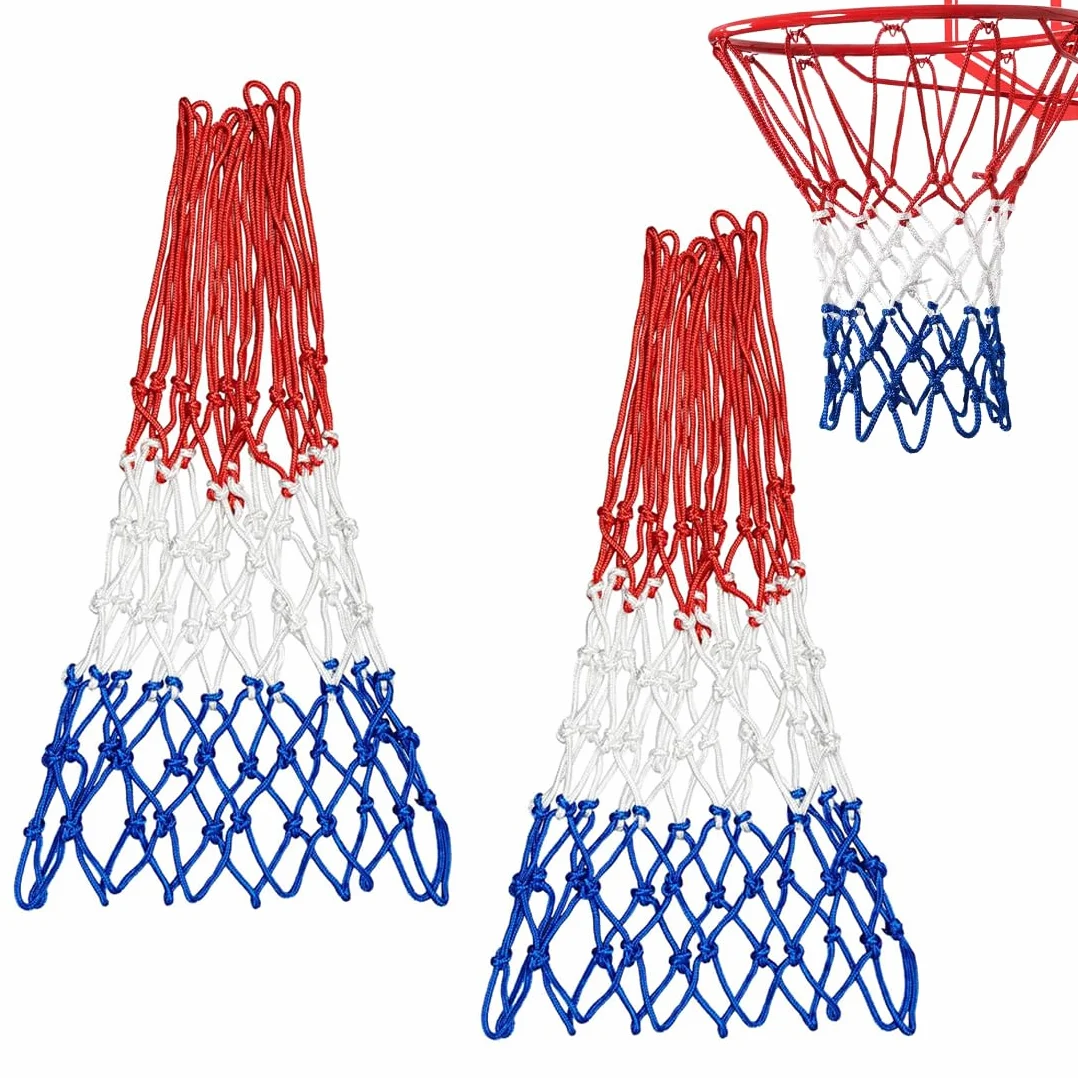 Rete da Basket 2 Pezzi, Professionale Anti-Strappo, 12 Anelli Ricambio