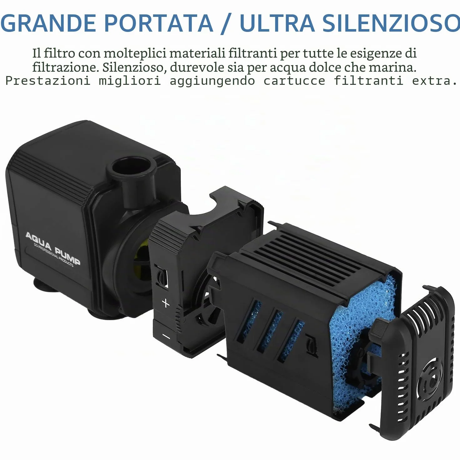 Filtro Interno 6W per Acquario, Pompa Acqua 500L/H 30-150 Litri