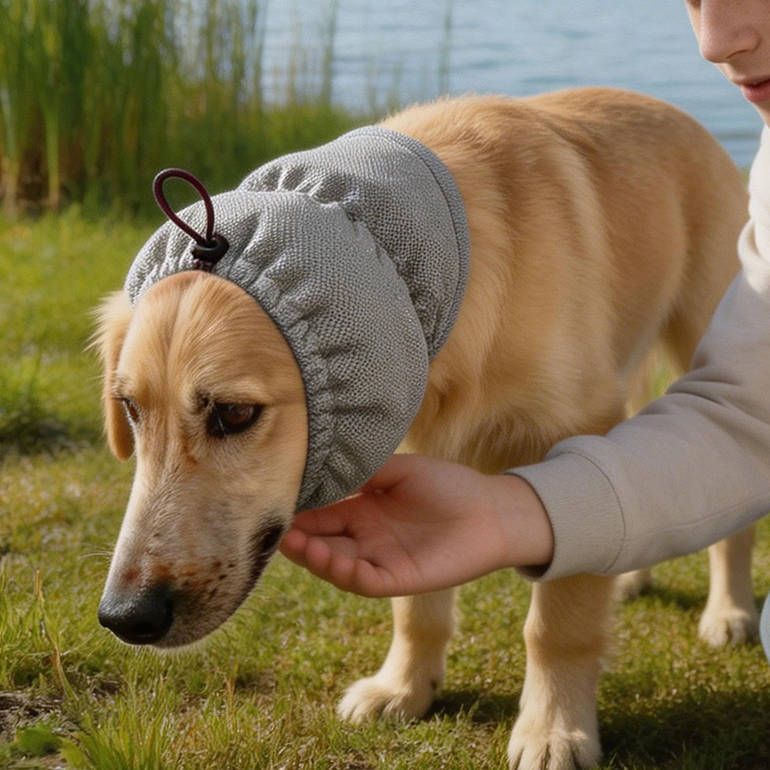 Copriorecchie Cane Rinfrescante, Snood Estivo Regolabile per Cani, Ideale per Spiaggia e Viaggi