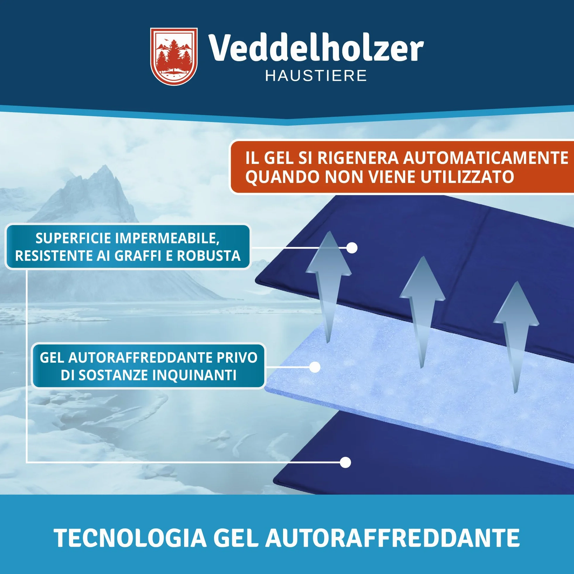 Veddelholzer Tappetino refrigerante auto-raffreddante senza elettricità per estate viaggi